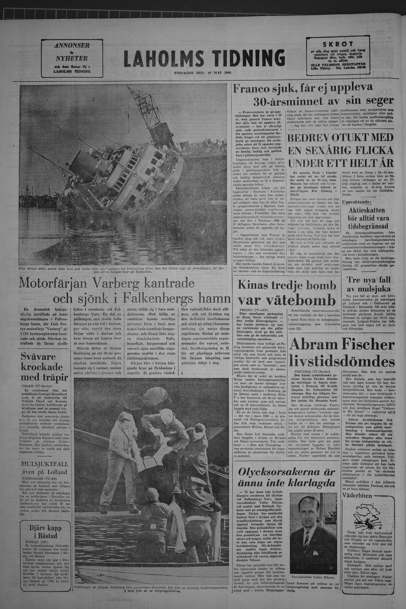 Laholms Tidning Tisdag 10 maj 1966, sida 8