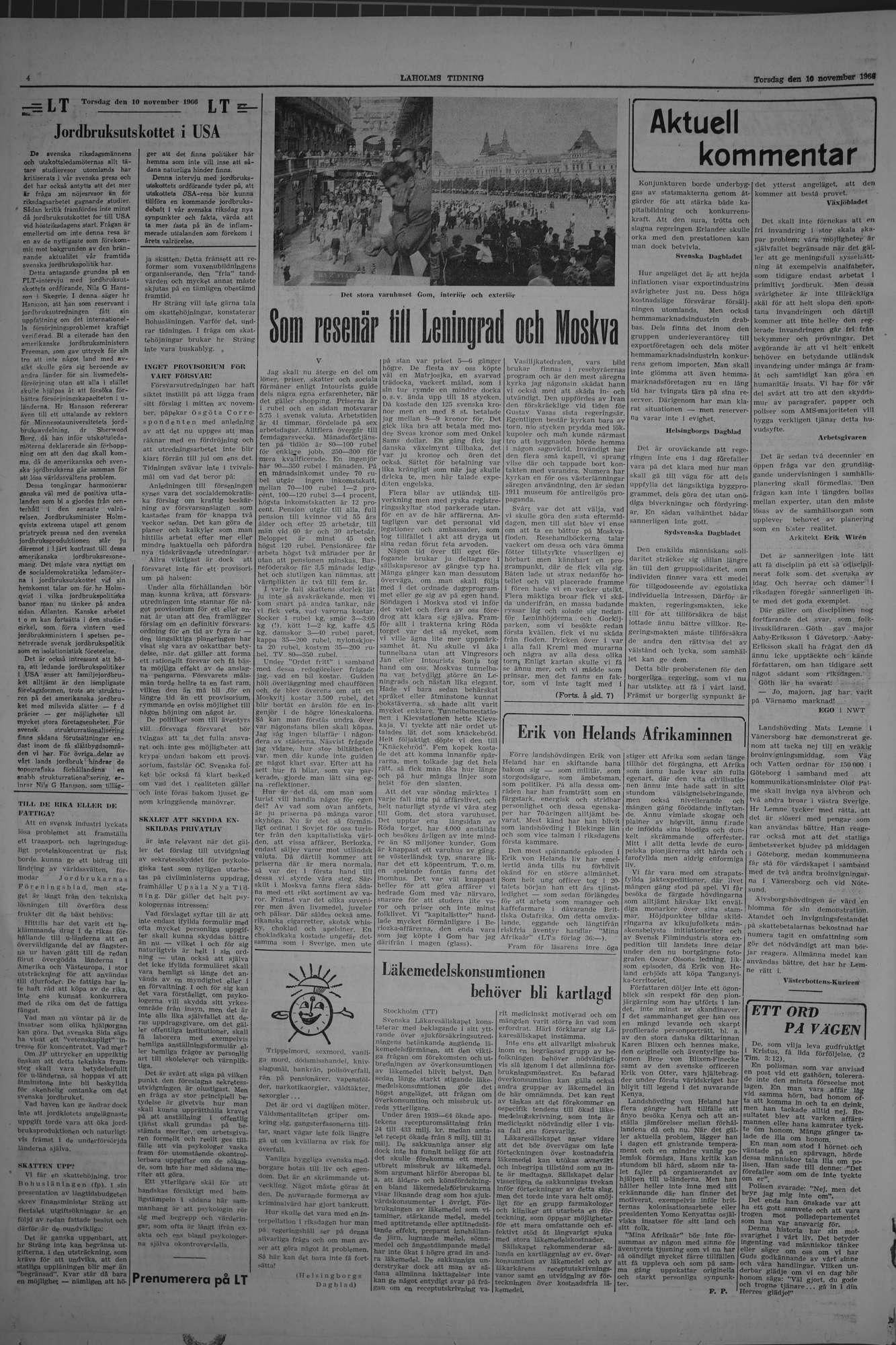 Laholms Tidning Torsdag 10 november 1966, sida 4