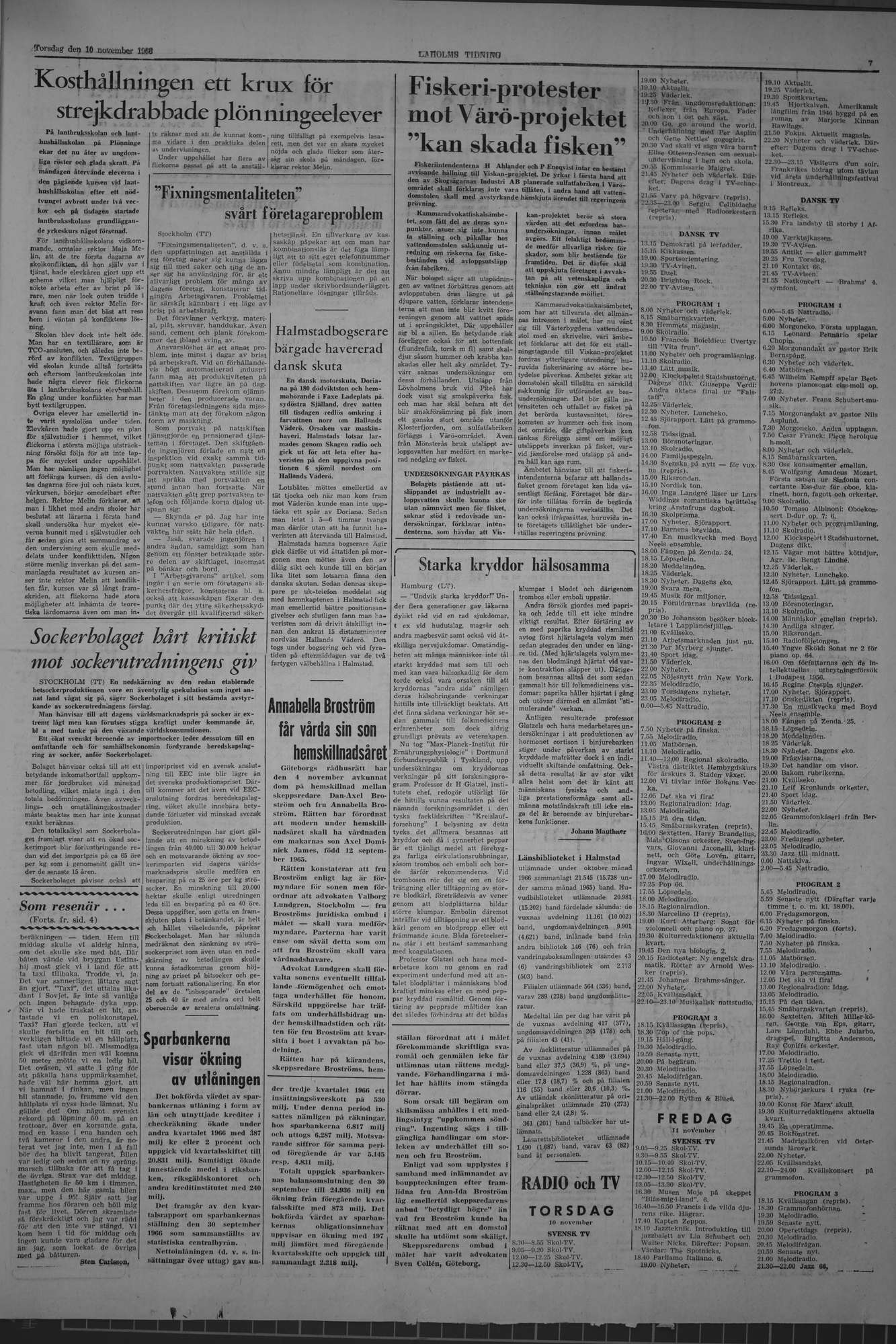 Laholms Tidning Torsdag 10 november 1966, sida 7