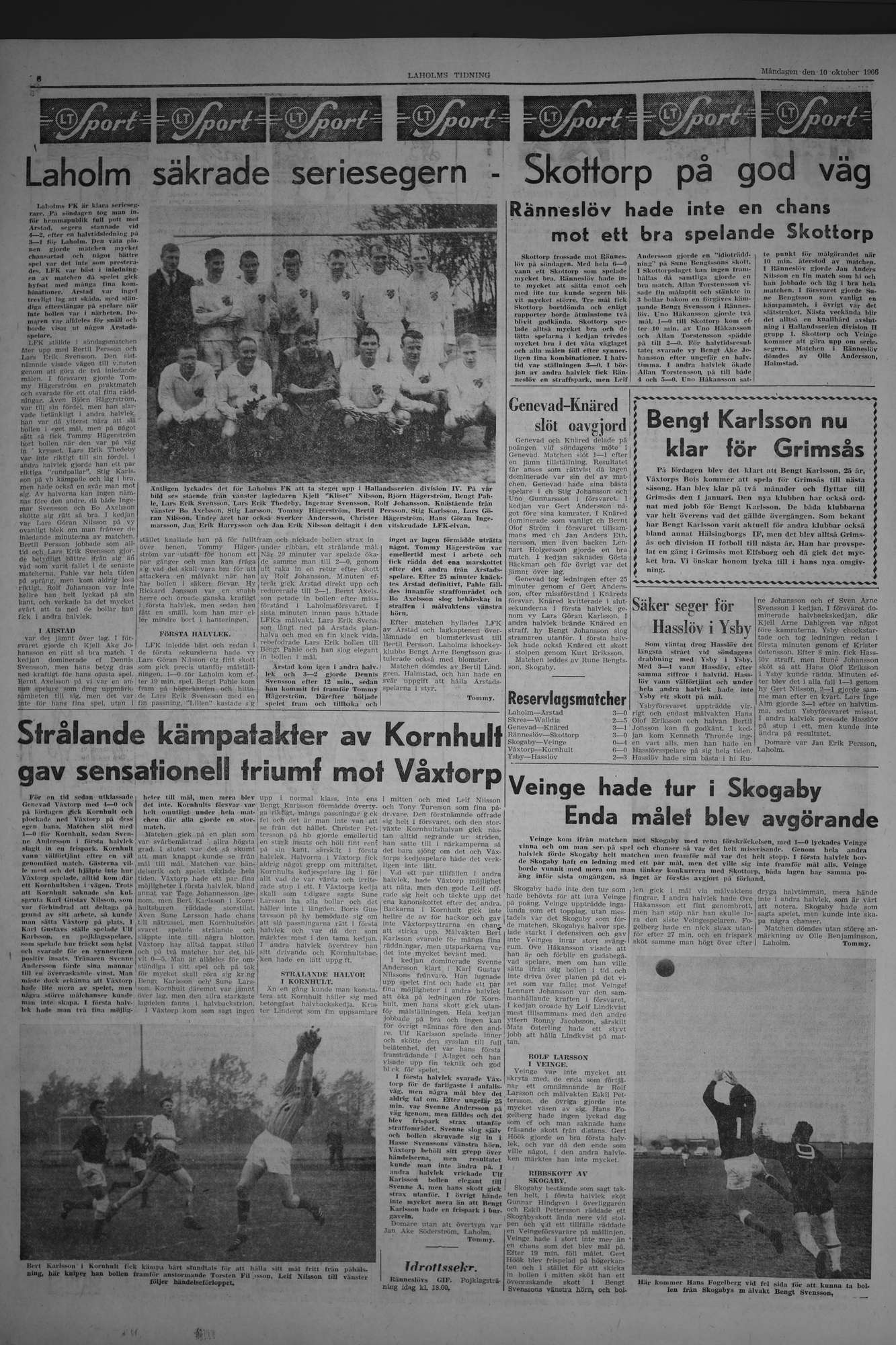 Laholms Tidning Måndag 10 oktober 1966, sida 6