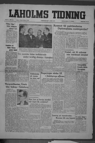 Förstasidan, Lördag 2 april 1949