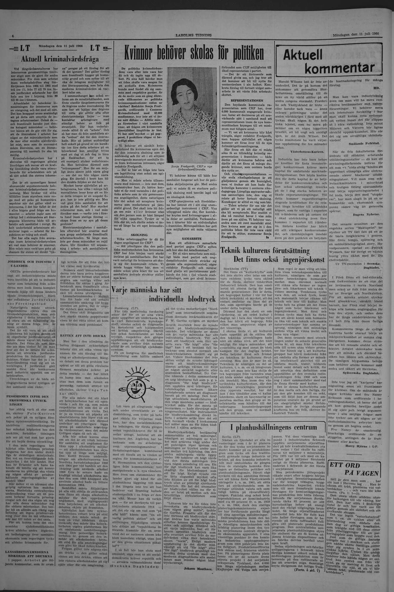 Laholms Tidning Måndag 11 juli 1966, sida 4