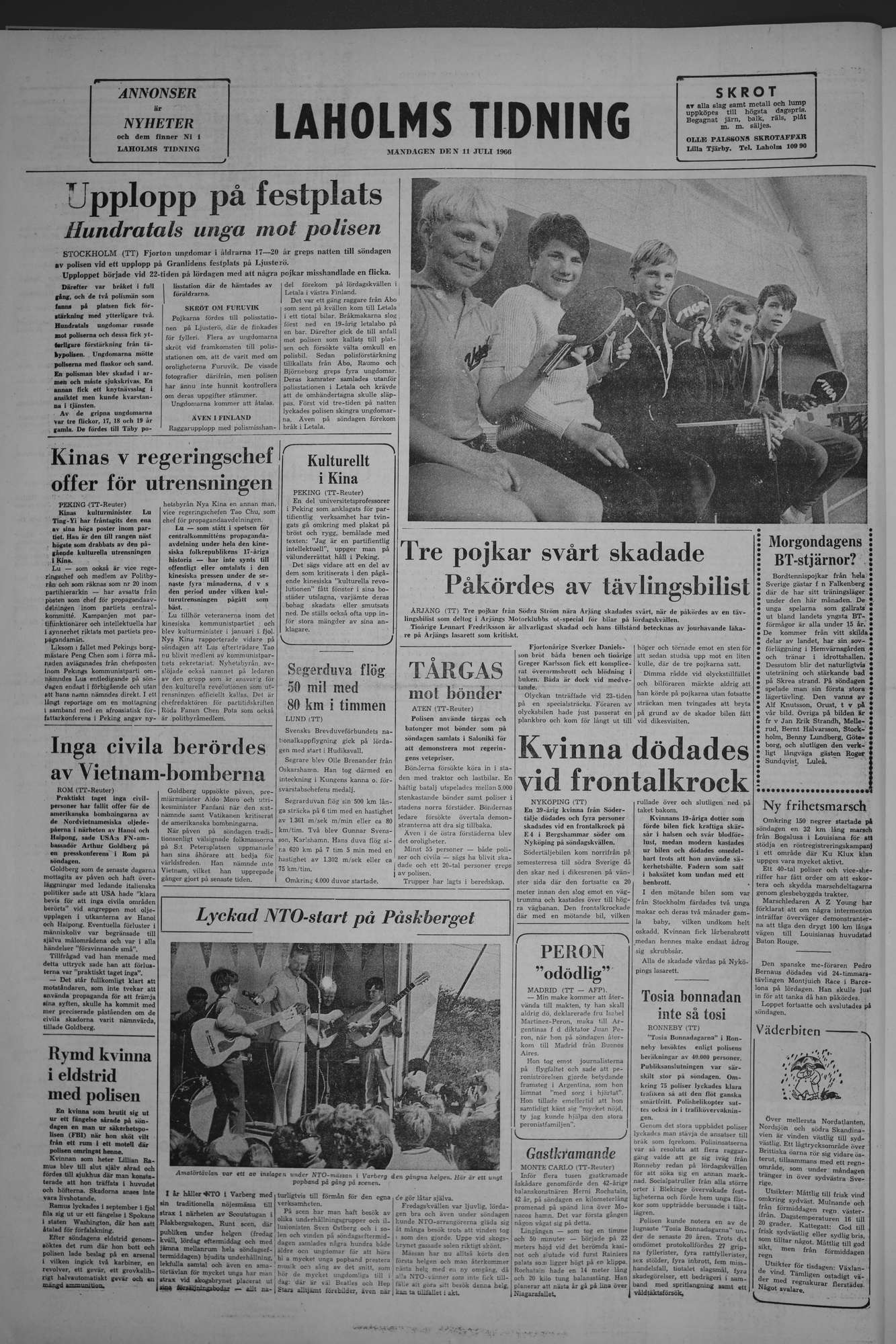 Laholms Tidning Måndag 11 juli 1966, sida 8