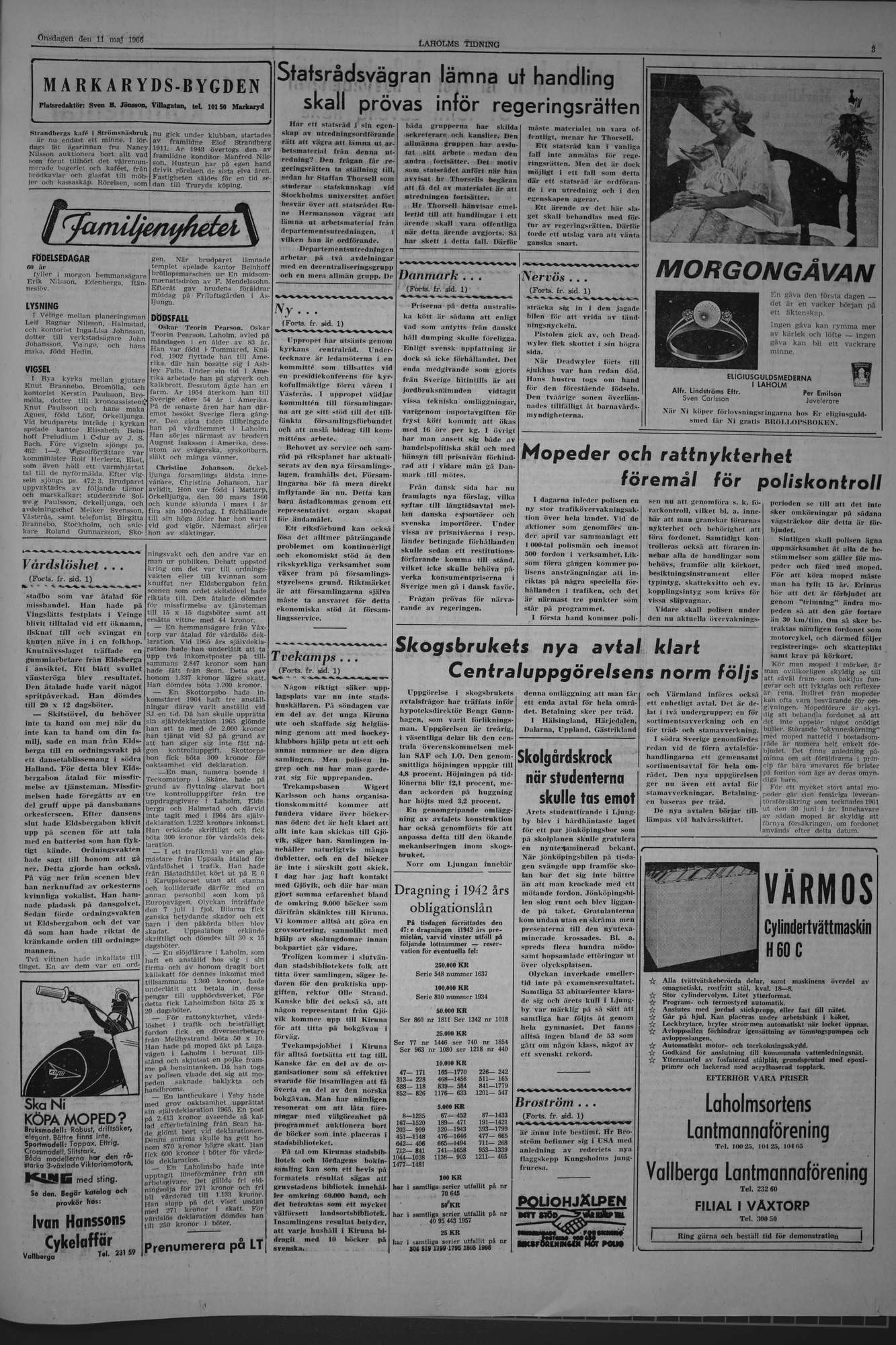Laholms Tidning Onsdag 11 maj 1966, sida 3