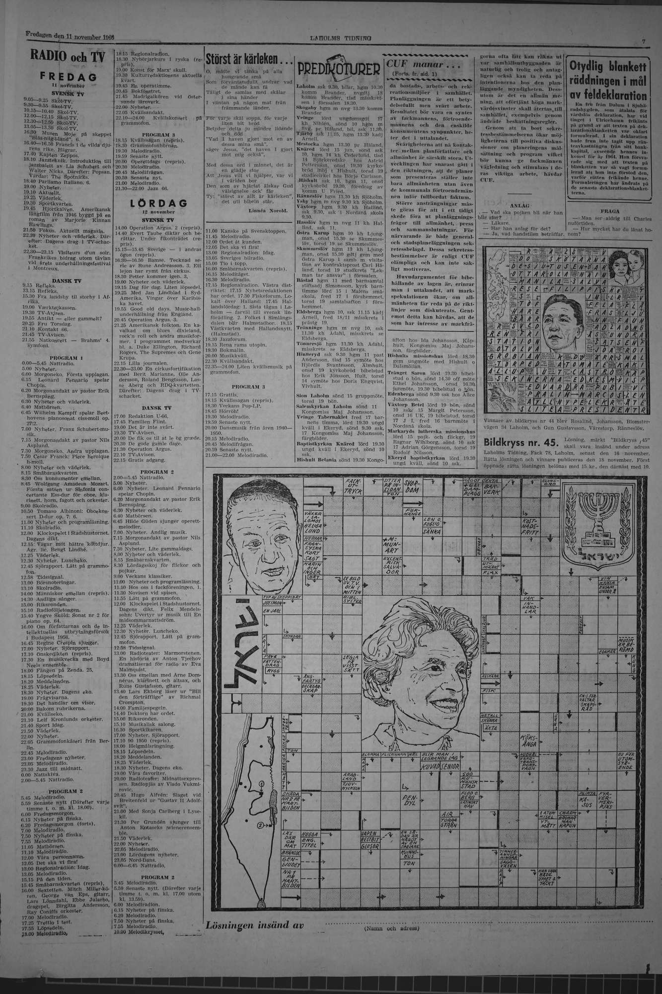 Laholms Tidning Fredag 11 november 1966, sida 7