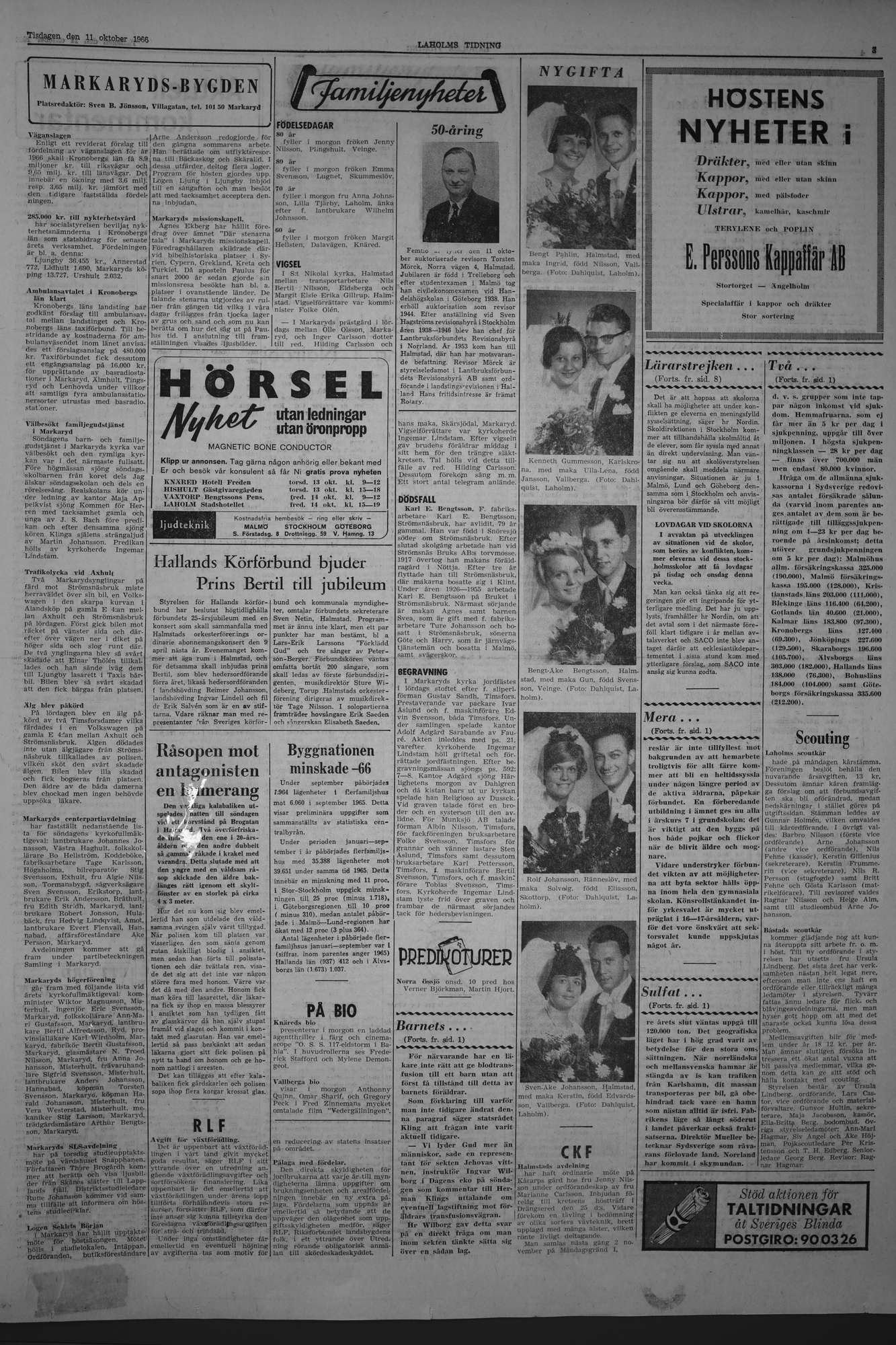 Laholms Tidning Tisdag 11 oktober 1966, sida 3