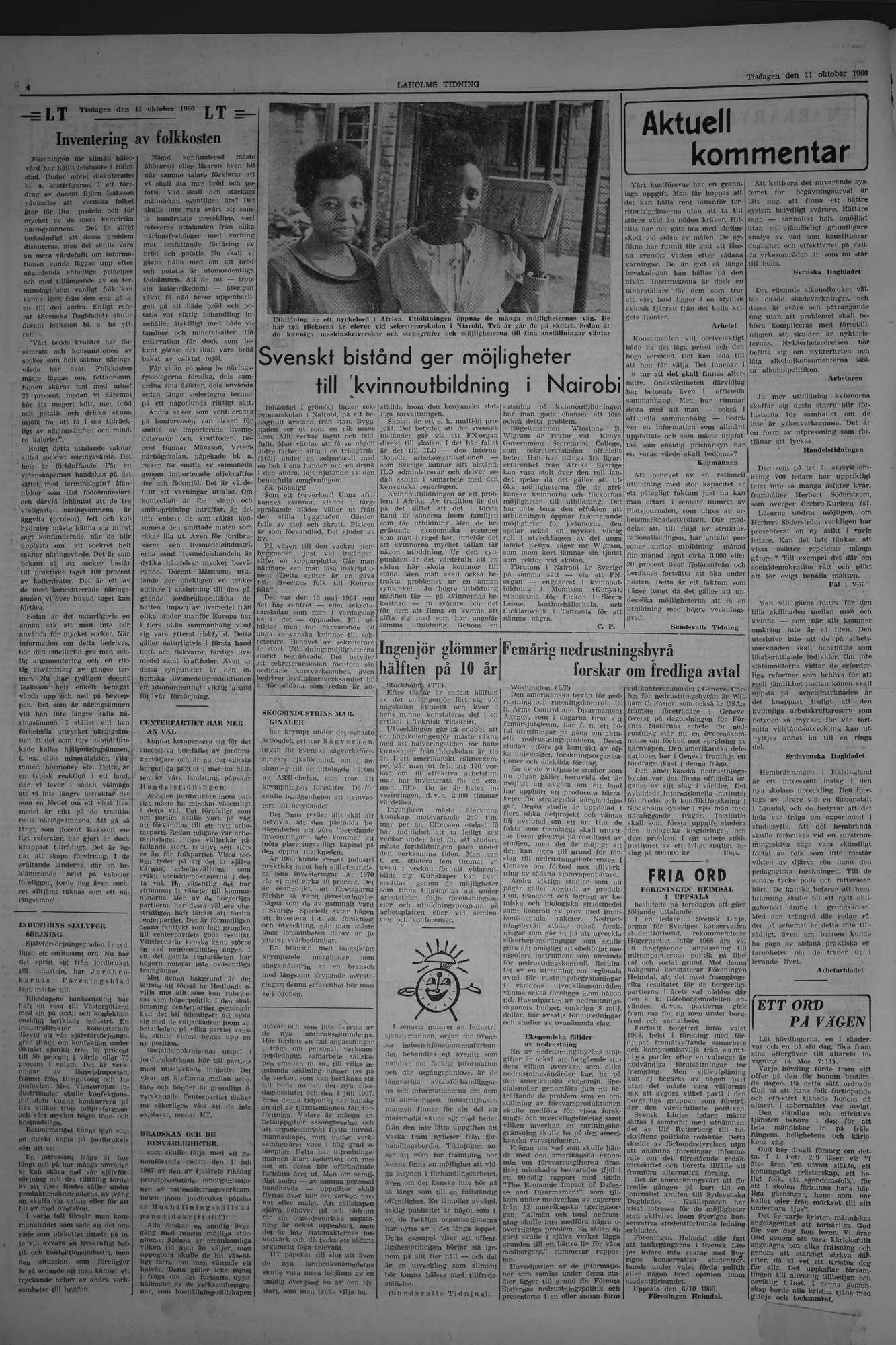 Laholms Tidning Tisdag 11 oktober 1966, sida 4