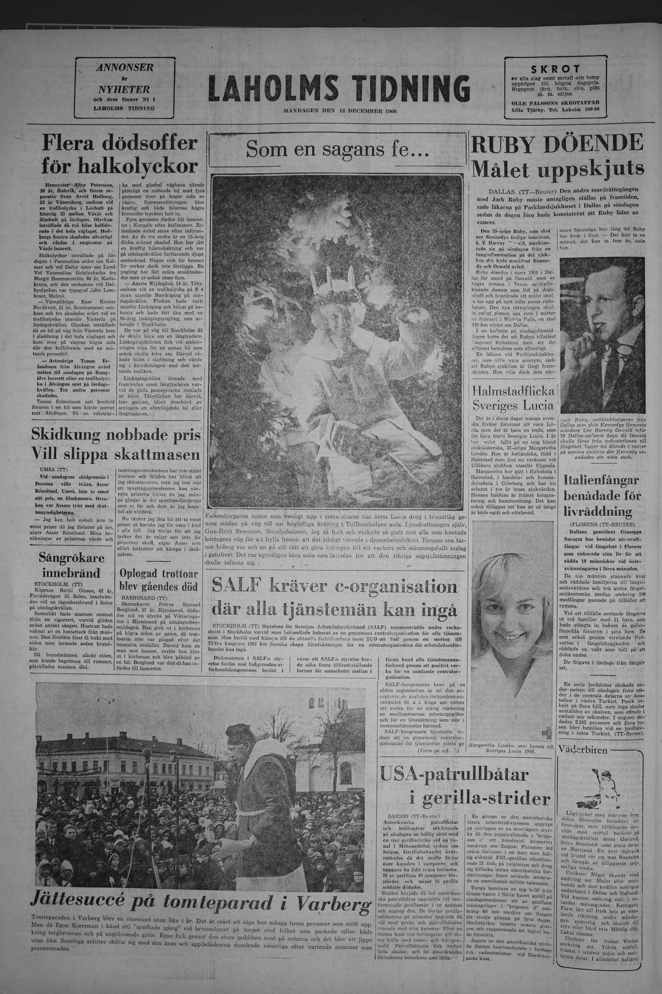Laholms Tidning Måndag 12 december 1966, sida 8
