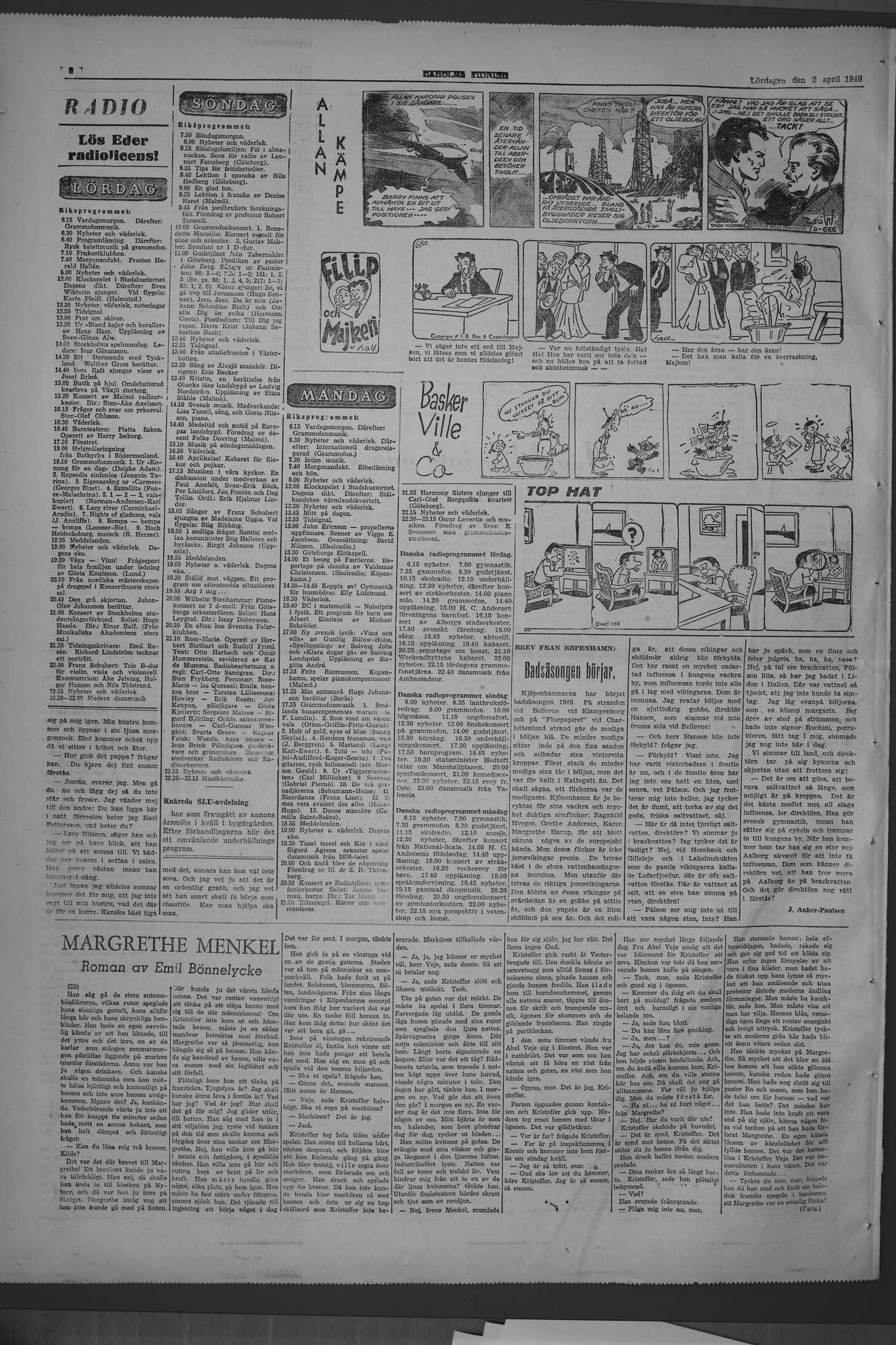 Laholms Tidning Lördag 2 april 1949, sida 8