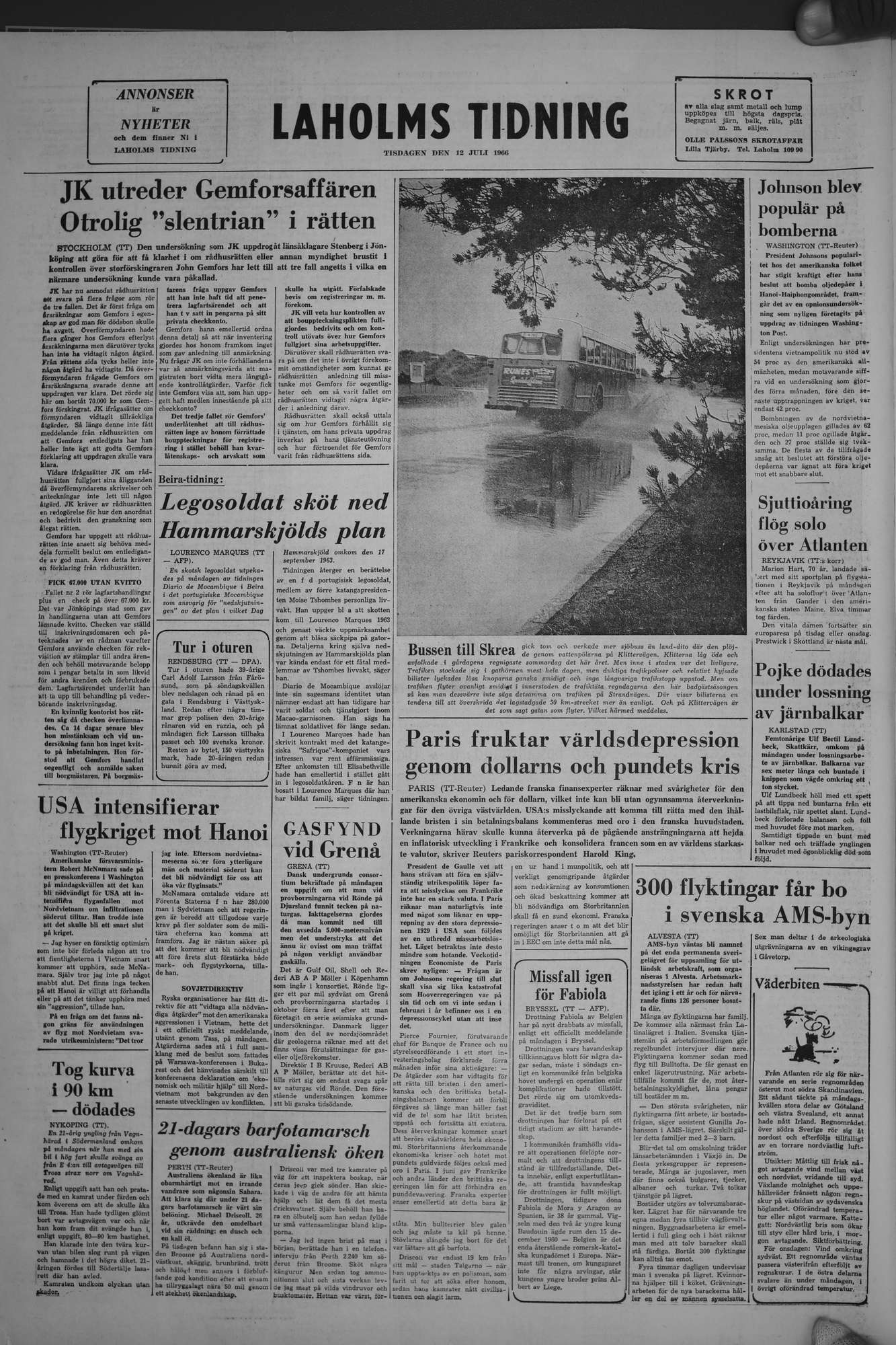 Laholms Tidning Tisdag 12 juli 1966, sida 8