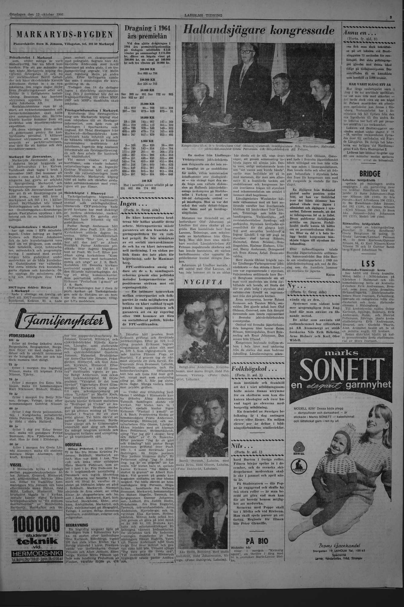 Laholms Tidning Onsdag 12 oktober 1966, sida 3