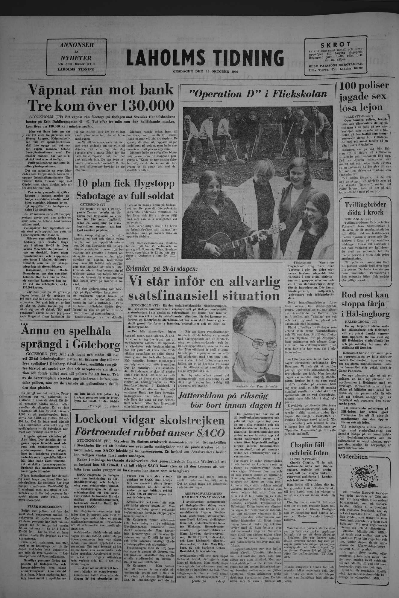 Laholms Tidning Onsdag 12 oktober 1966, sida 8