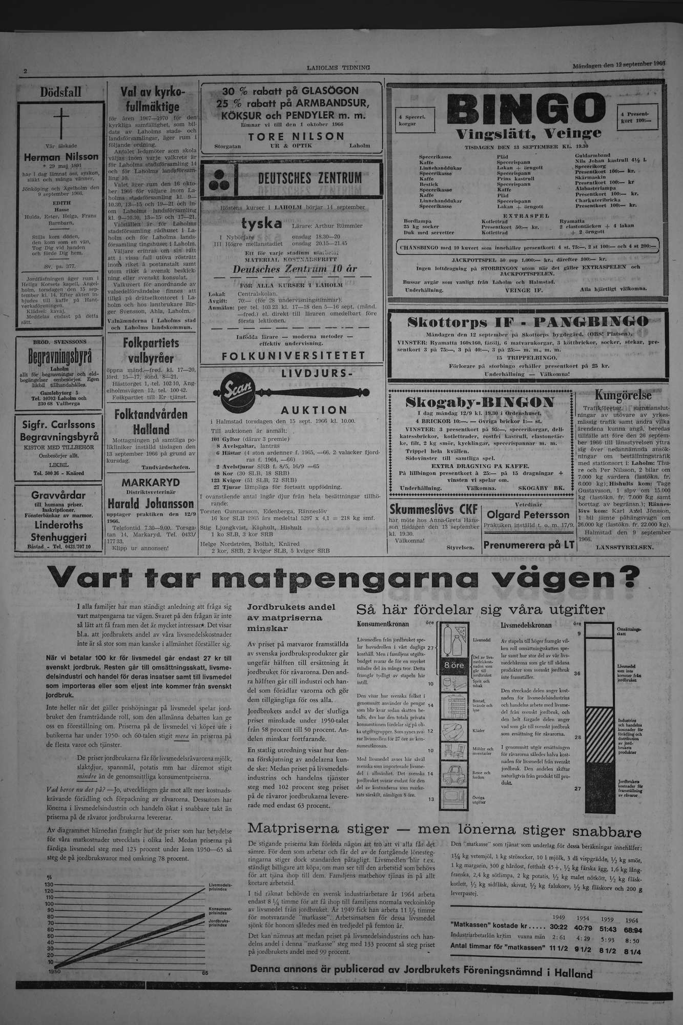 Laholms Tidning Måndag 12 september 1966, sida 2