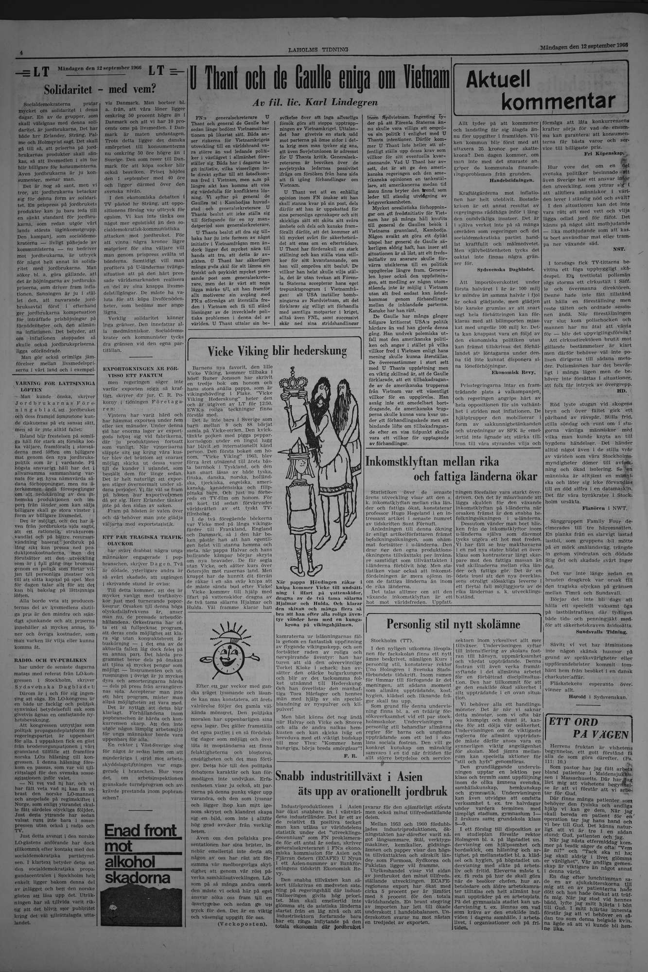 Laholms Tidning Måndag 12 september 1966, sida 4