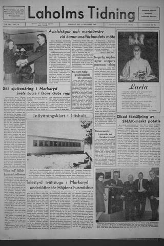 Förstasidan, Tisdag 13 december 1966
