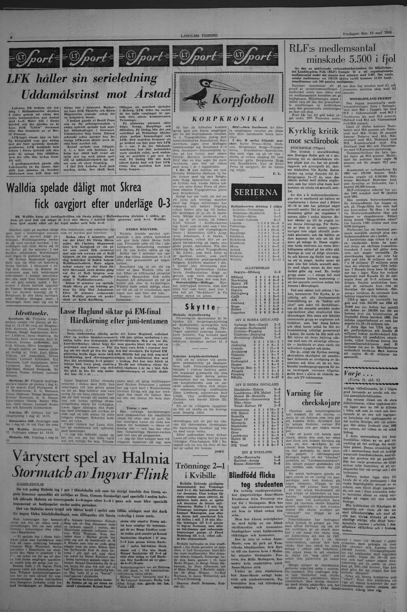 Laholms Tidning Fredag 13 maj 1966, sida 6