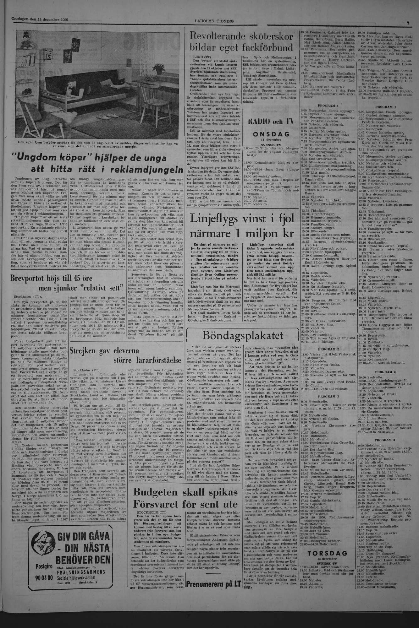 Laholms Tidning Onsdag 14 december 1966, sida 7