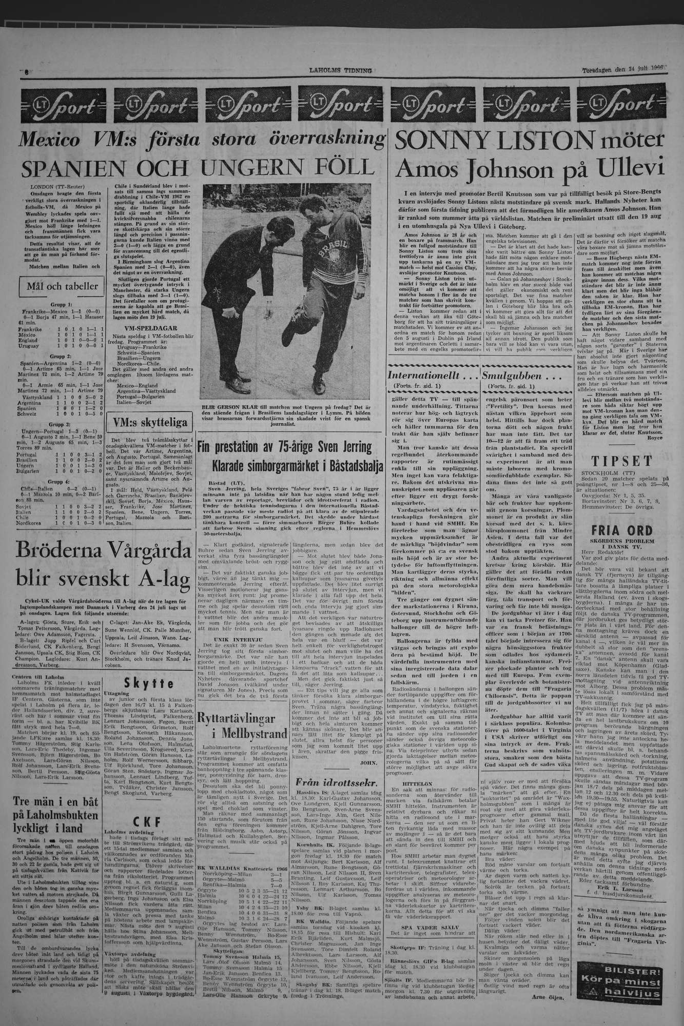 Laholms Tidning Torsdag 14 juli 1966, sida 6