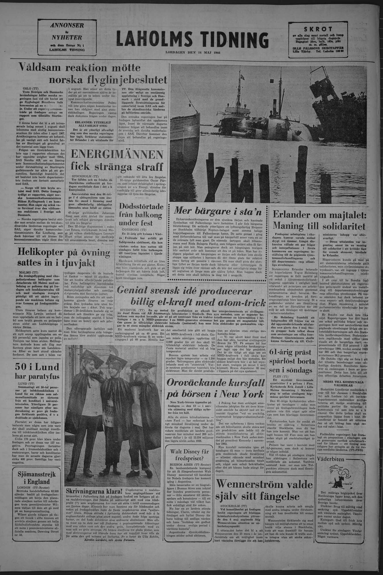 Laholms Tidning Lördag 14 maj 1966, sida 8