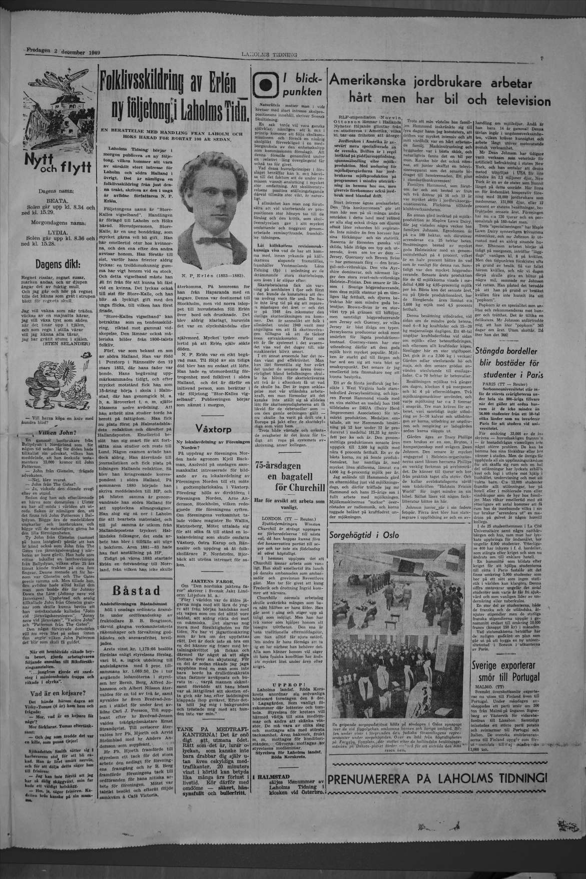 Laholms Tidning Fredag 2 december 1949, sida 7