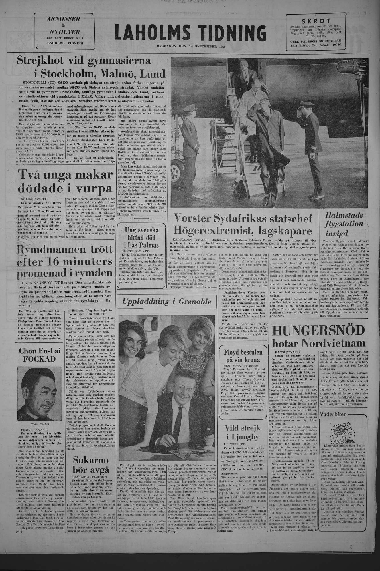 Laholms Tidning Onsdag 14 september 1966, sida 8