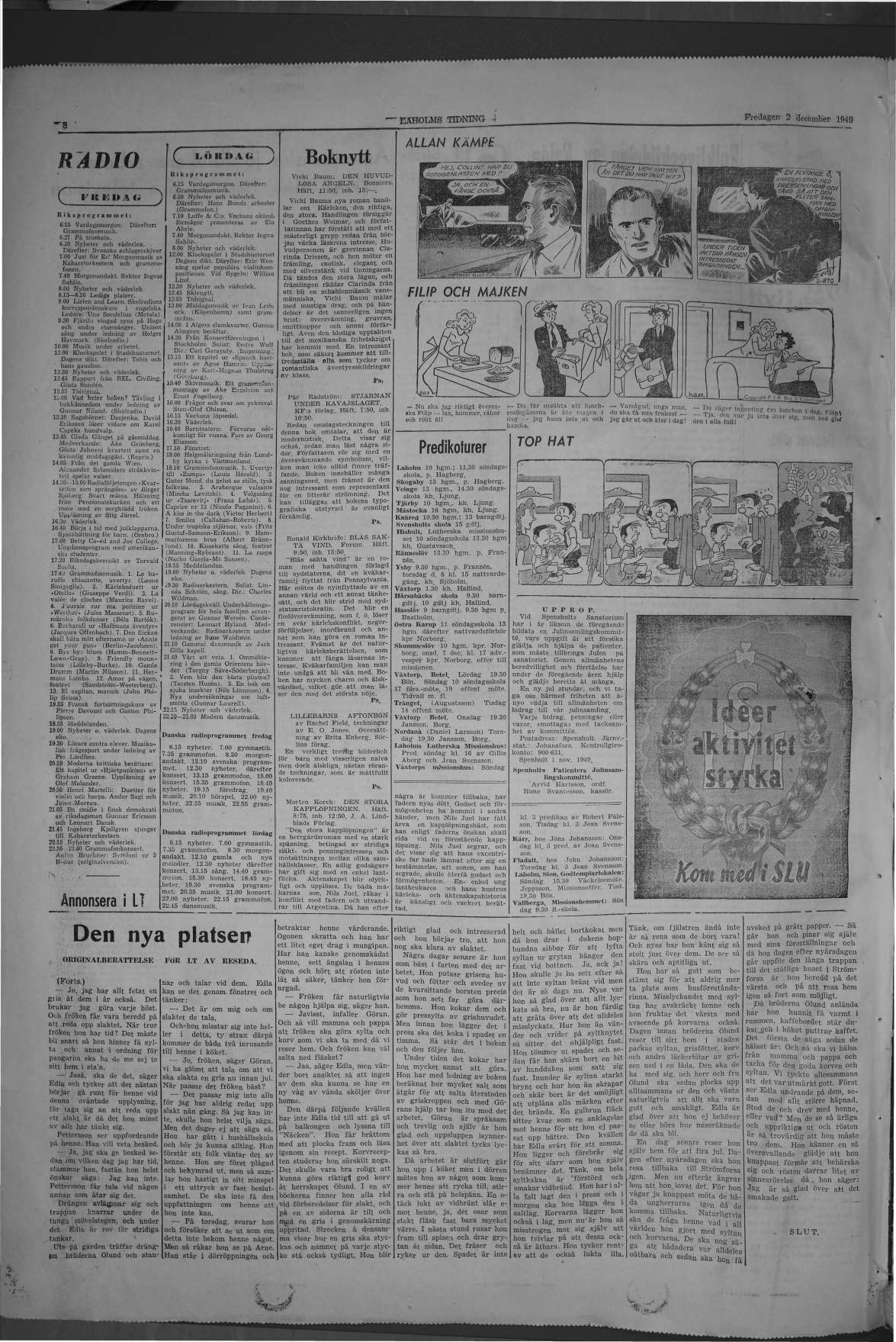 Laholms Tidning Fredag 2 december 1949, sida 8