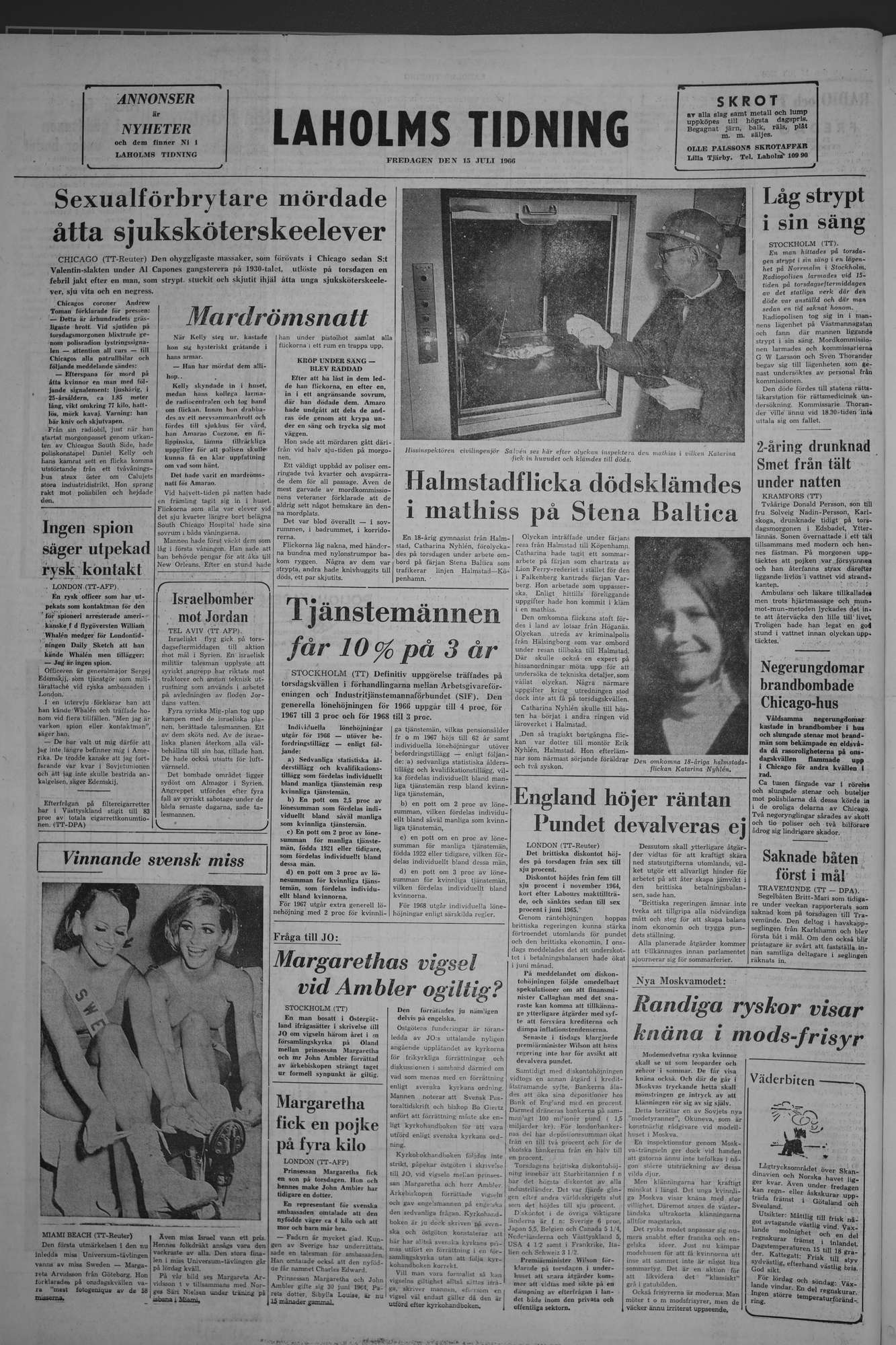 Laholms Tidning Fredag 15 juli 1966, sida 8