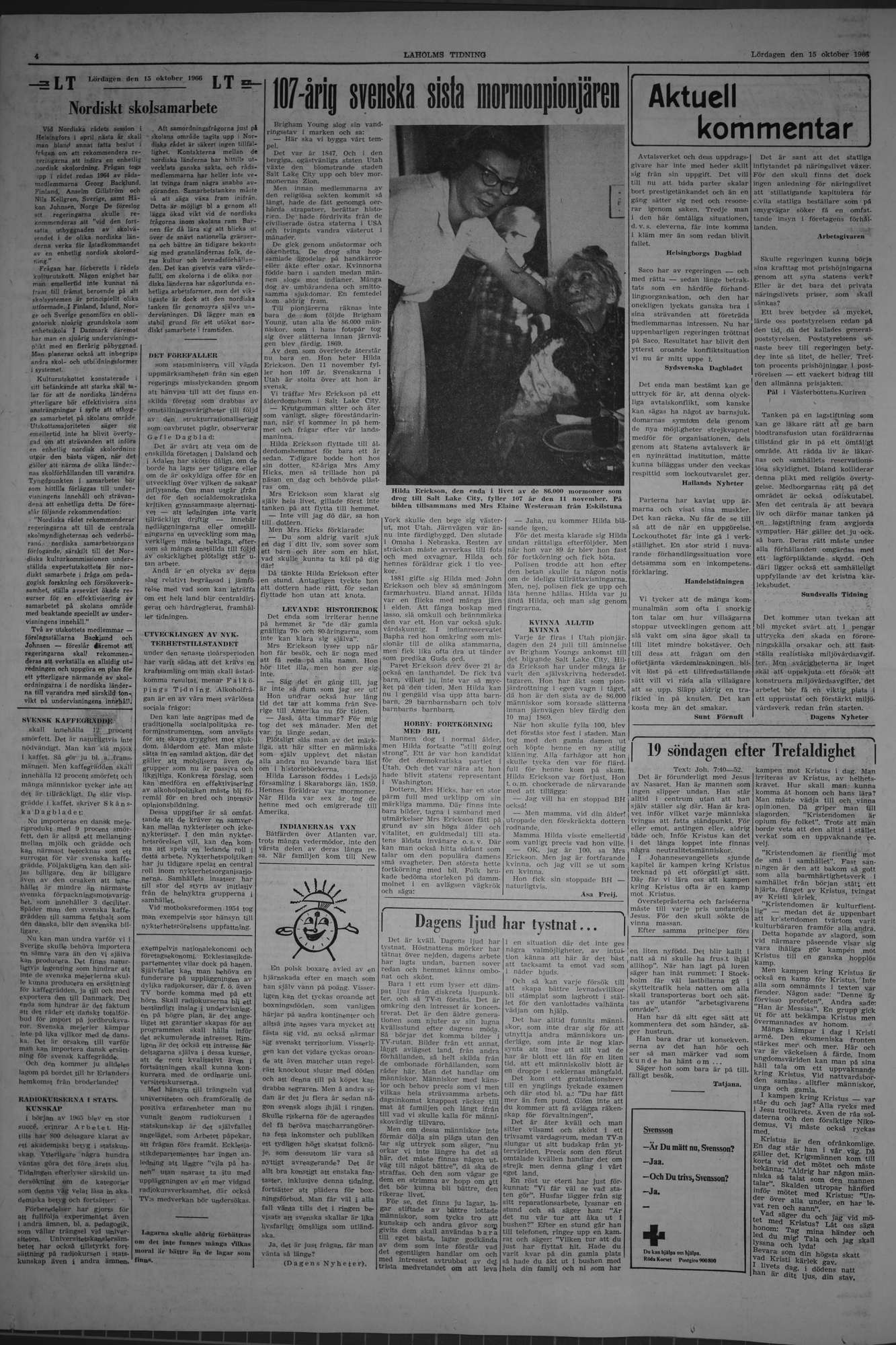 Laholms Tidning Lördag 15 oktober 1966, sida 4