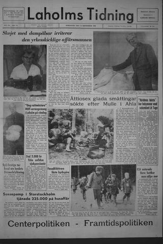 Förstasidan, Torsdag 15 september 1966