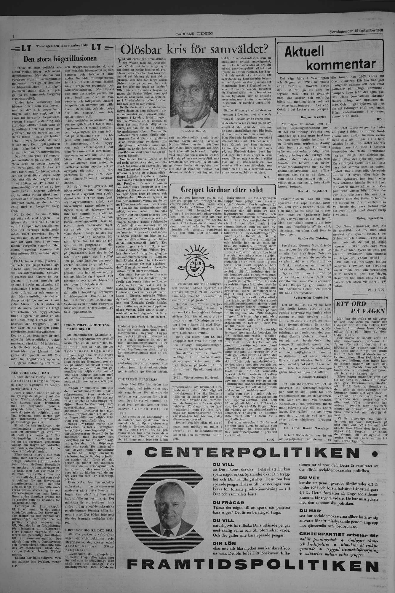 Laholms Tidning Torsdag 15 september 1966, sida 4