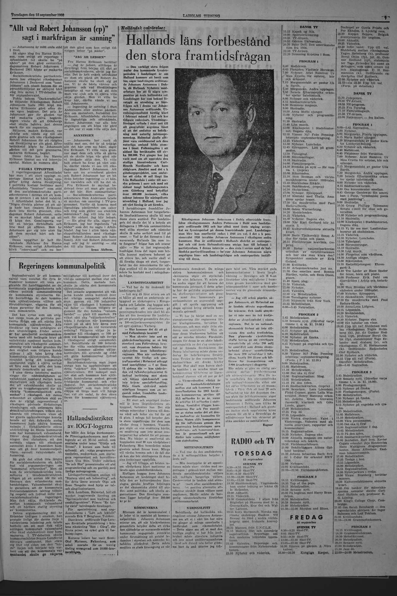 Laholms Tidning Torsdag 15 september 1966, sida 7