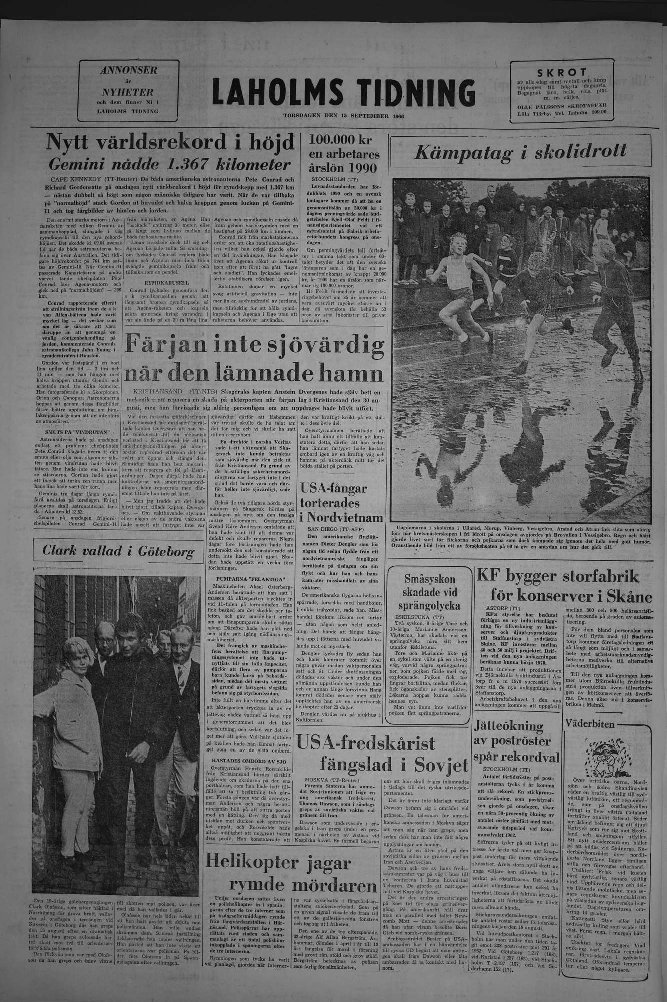Laholms Tidning Torsdag 15 september 1966, sida 8