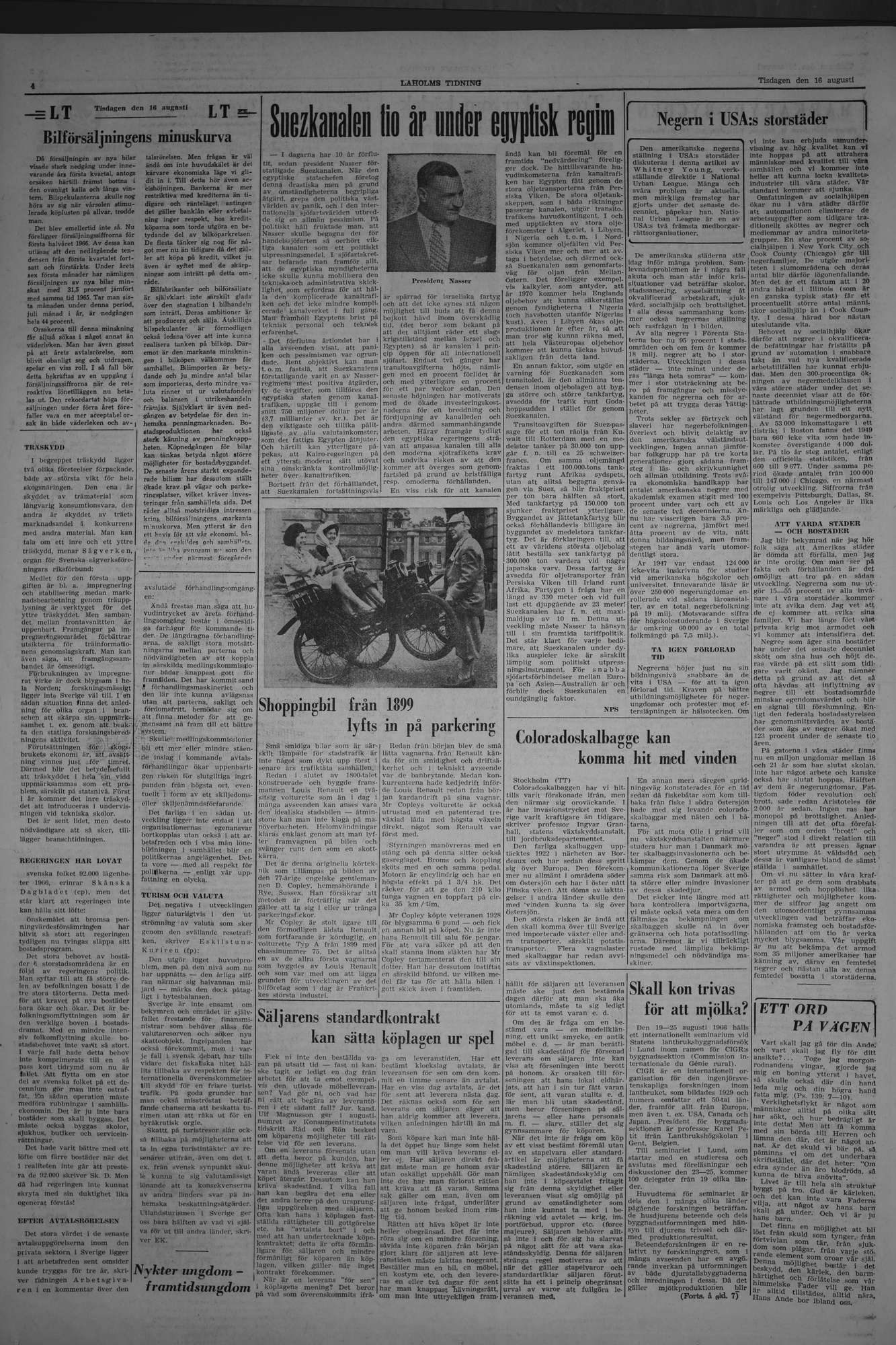 Laholms Tidning Tisdag 16 augusti 1966, sida 4