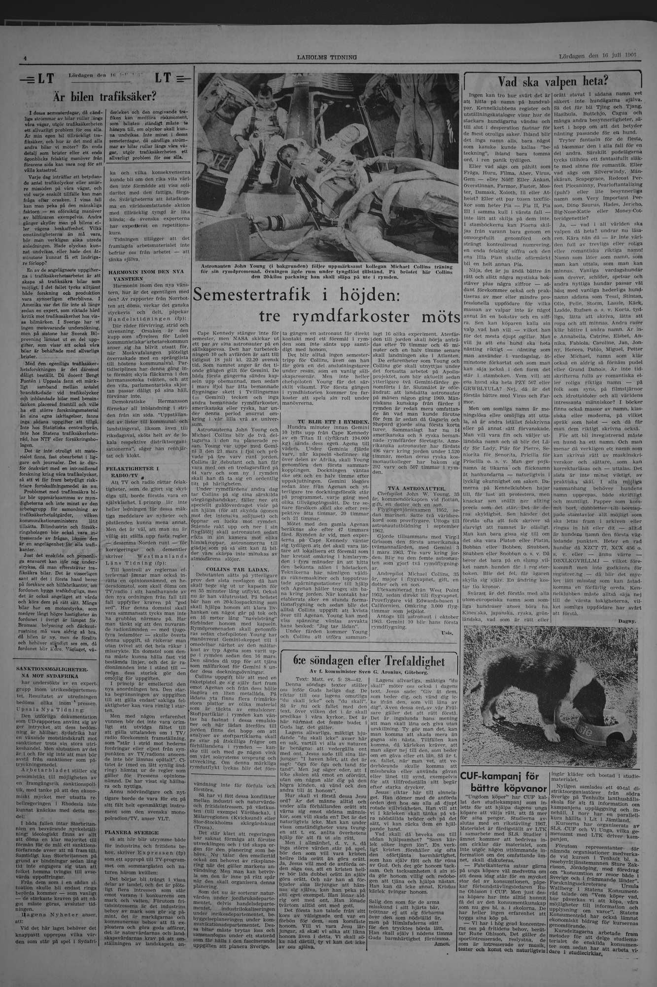Laholms Tidning Lördag 16 juli 1966, sida 4