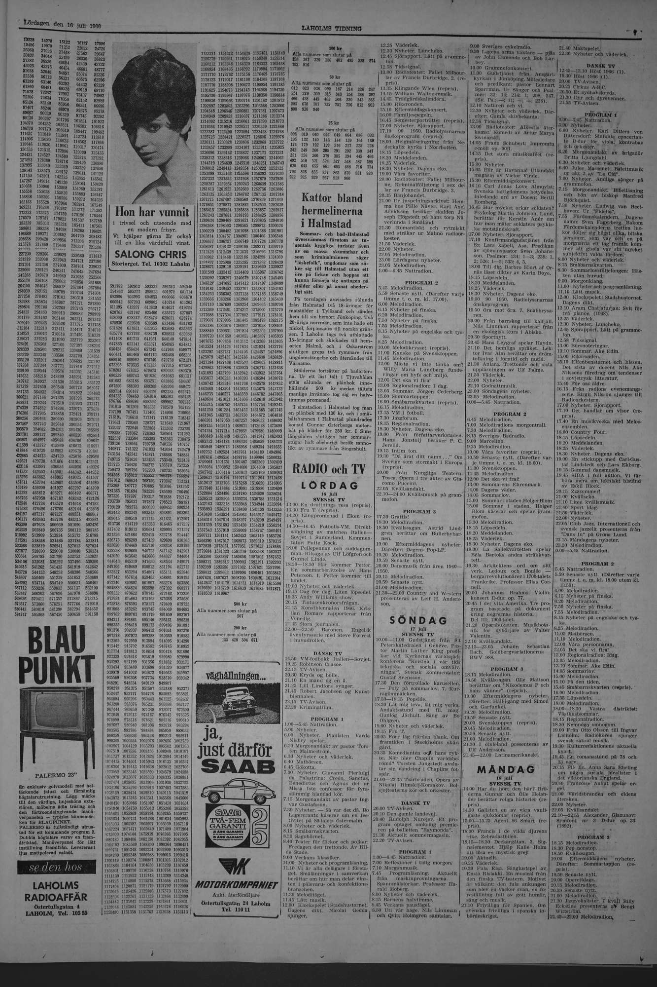 Laholms Tidning Lördag 16 juli 1966, sida 7