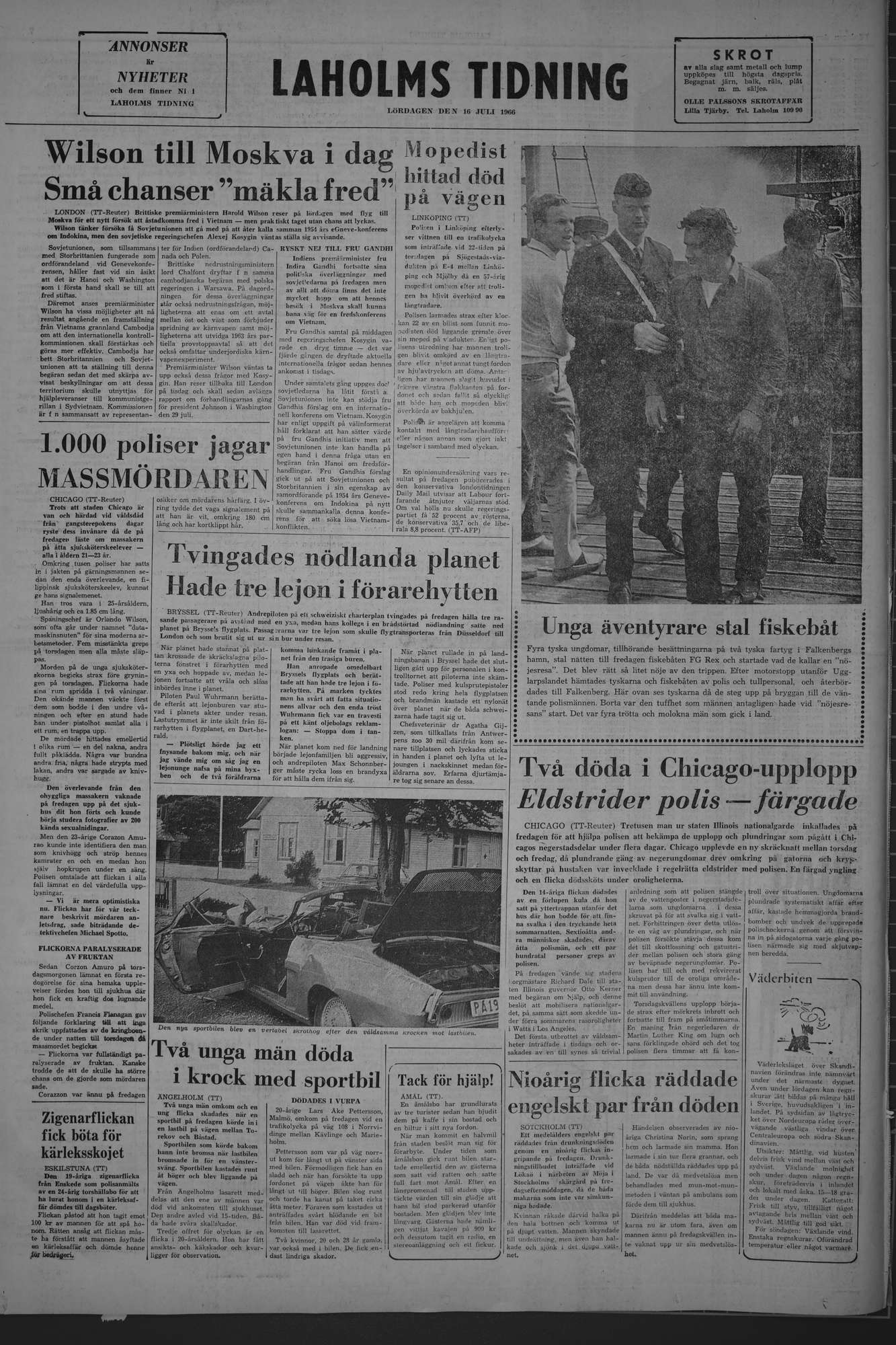 Laholms Tidning Lördag 16 juli 1966, sida 8