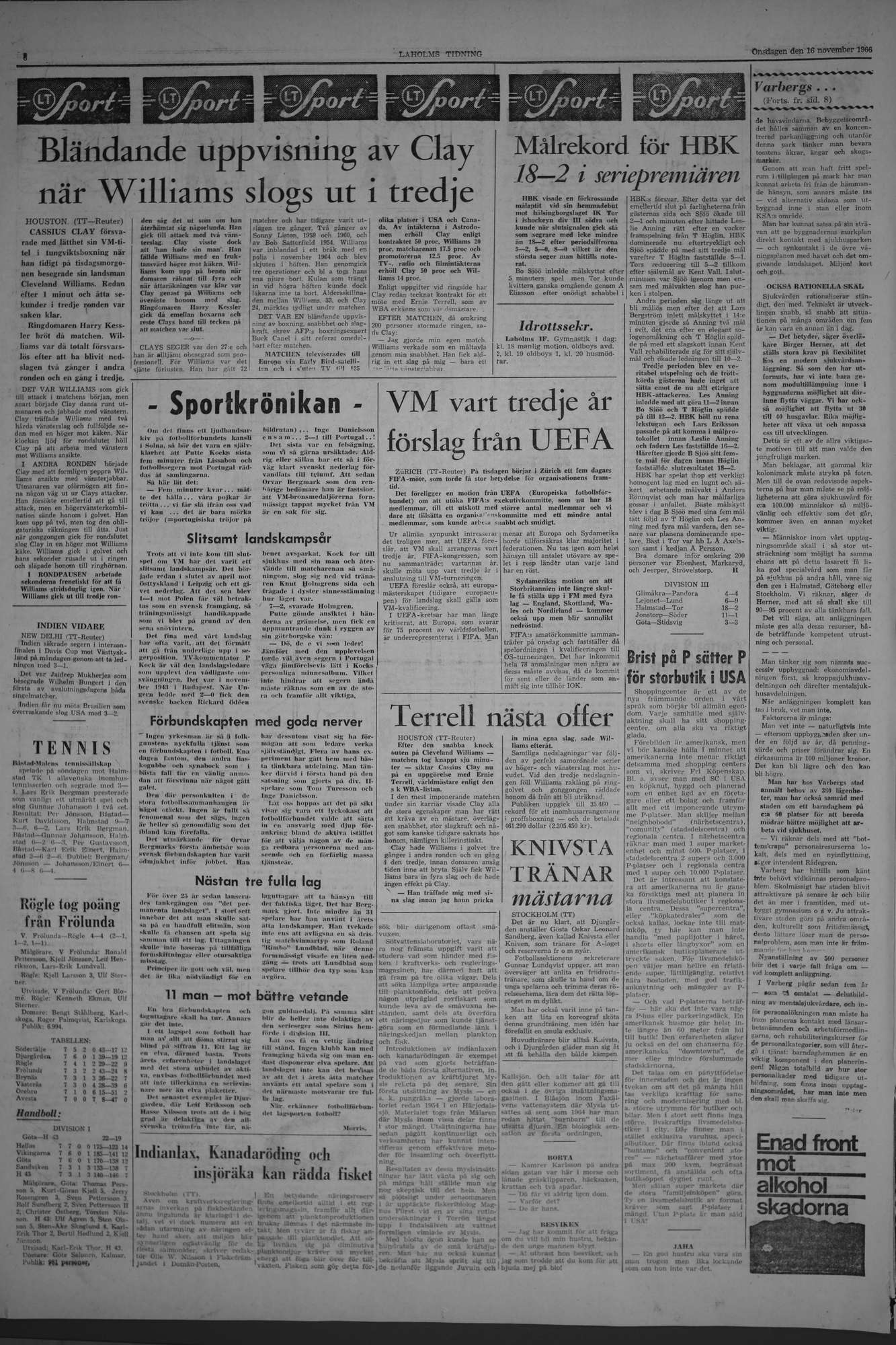 Laholms Tidning Onsdag 16 november 1966, sida 8