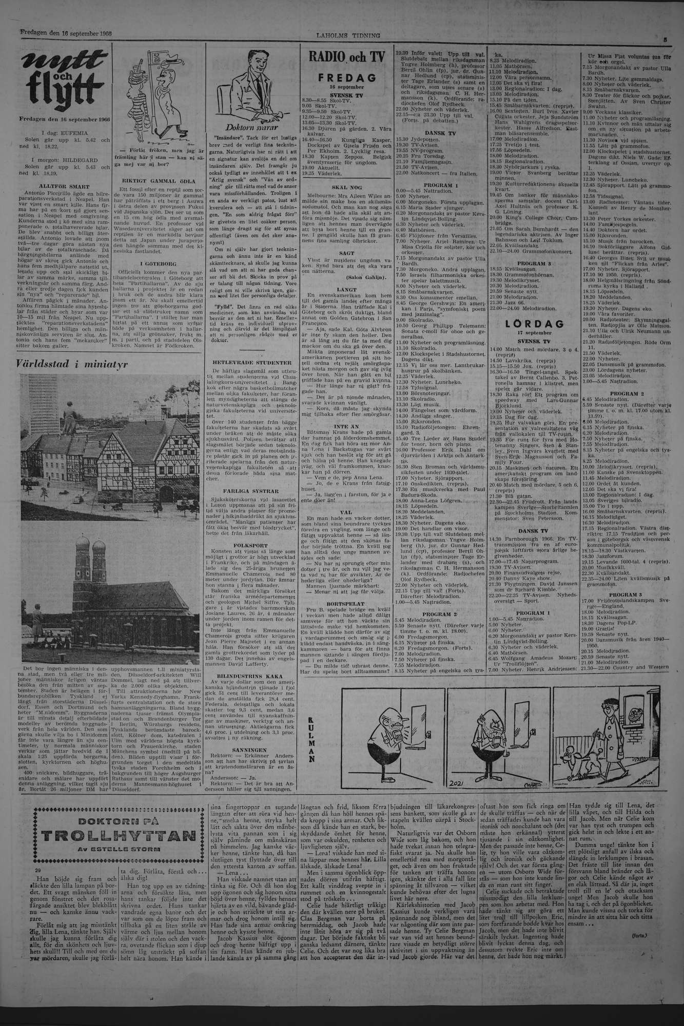Laholms Tidning Fredag 16 september 1966, sida 5