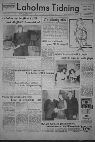 Förstasidan, Lördag 17 december 1966