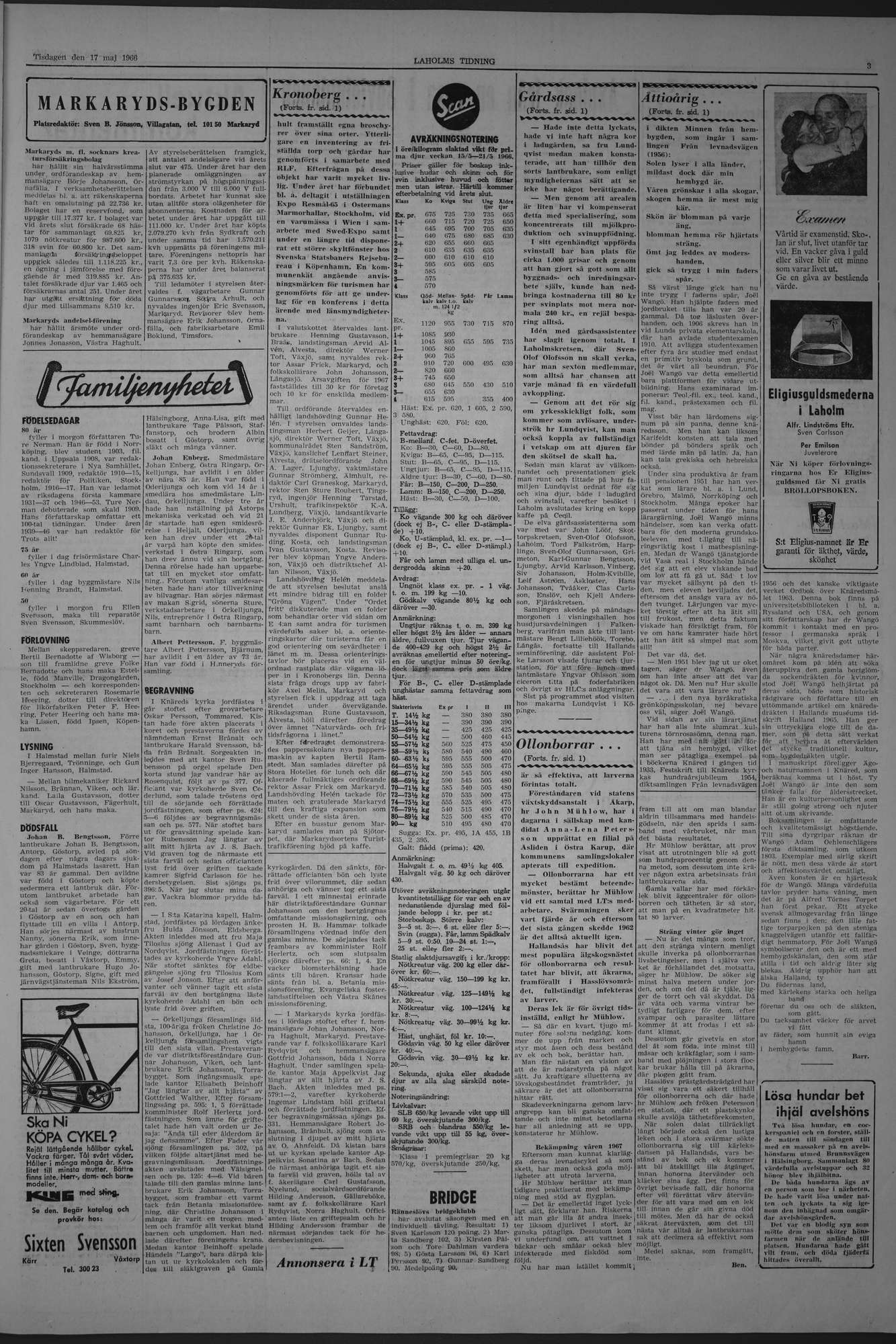 Laholms Tidning Tisdag 17 maj 1966, sida 3