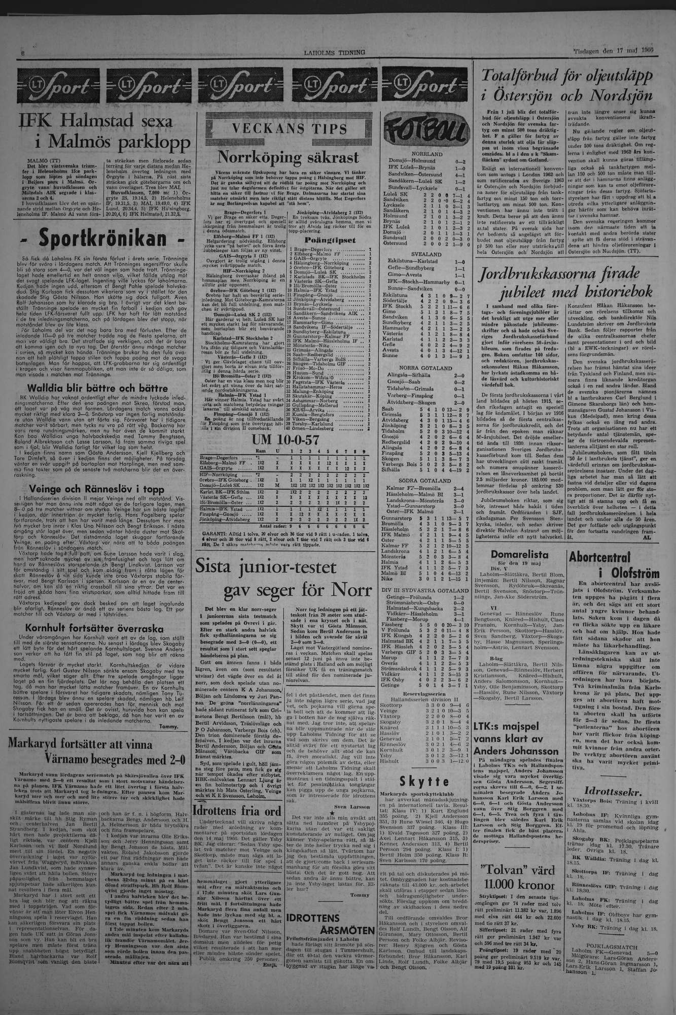 Laholms Tidning Tisdag 17 maj 1966, sida 6