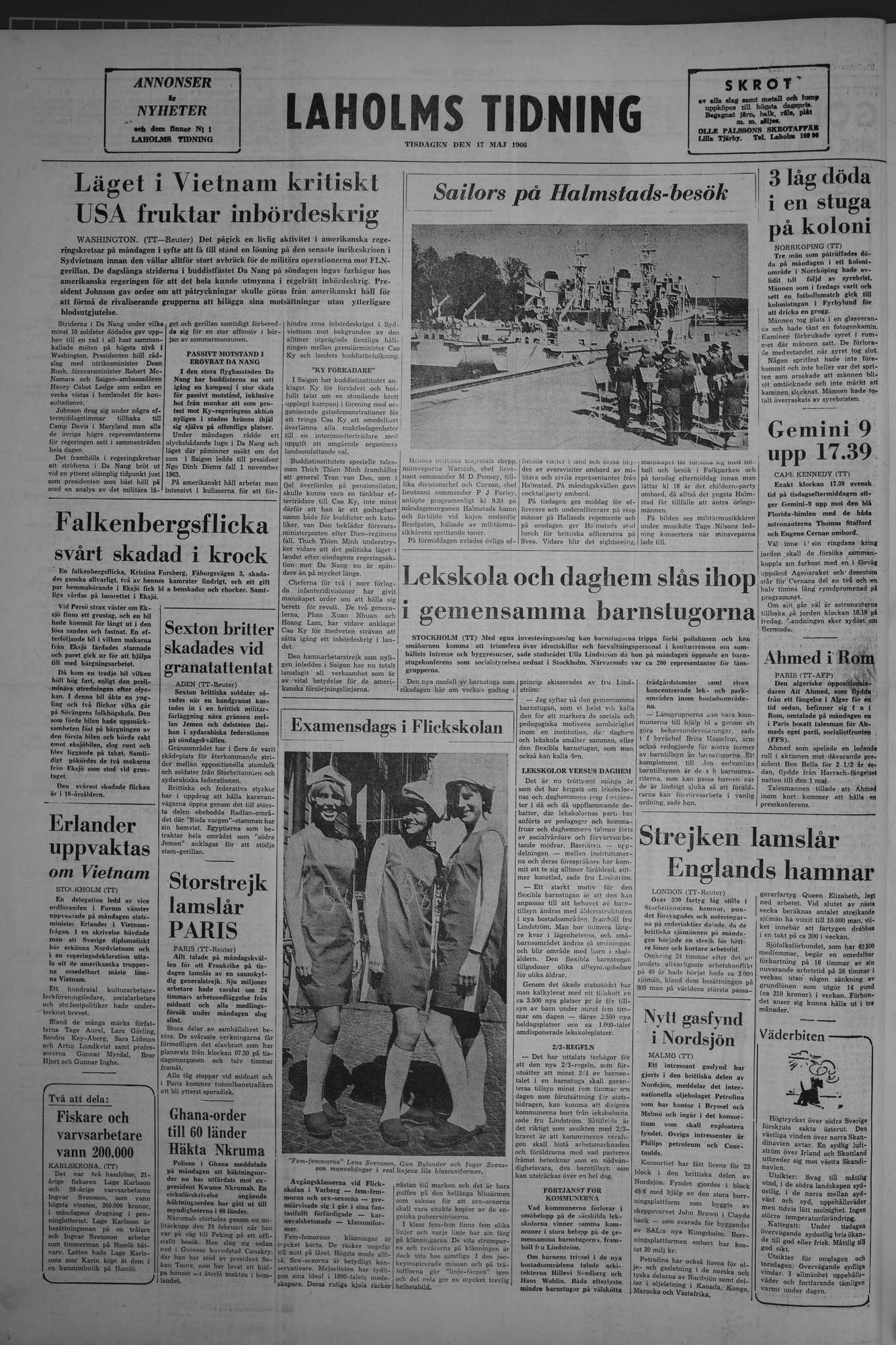Laholms Tidning Tisdag 17 maj 1966, sida 8