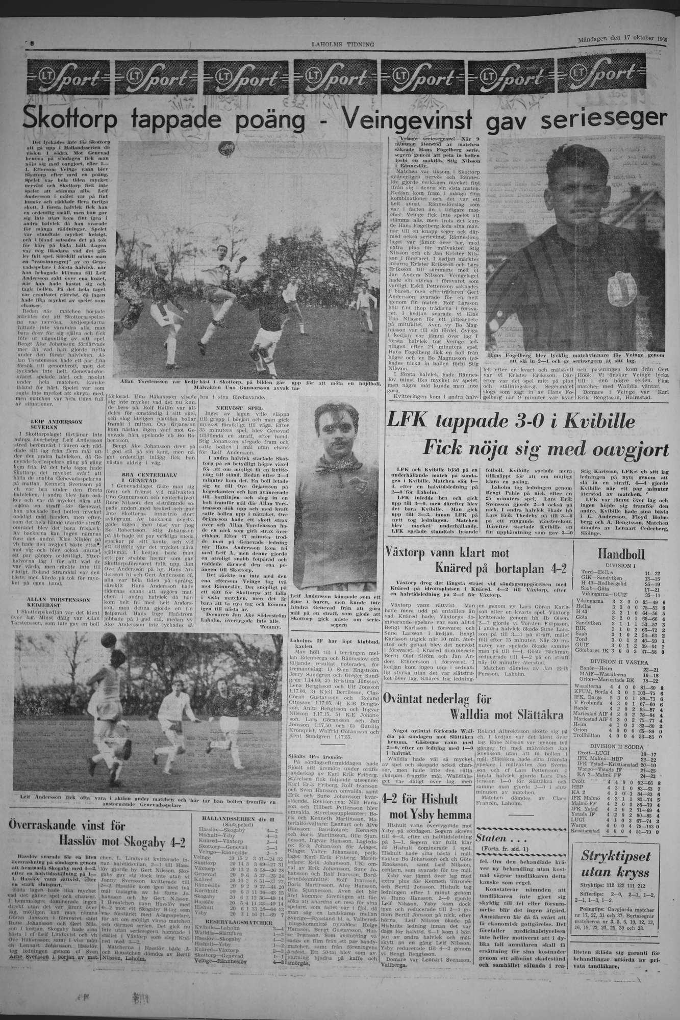Laholms Tidning Måndag 17 oktober 1966, sida 6