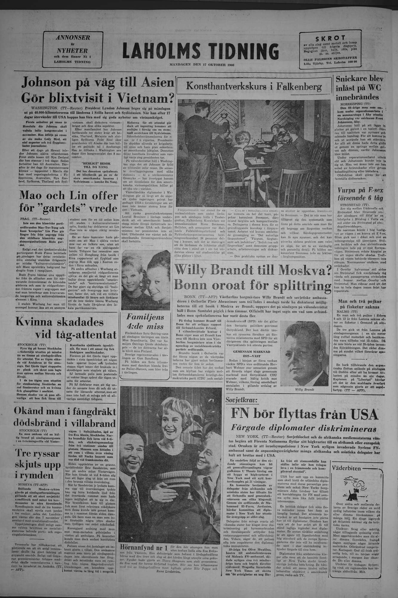 Laholms Tidning Måndag 17 oktober 1966, sida 8