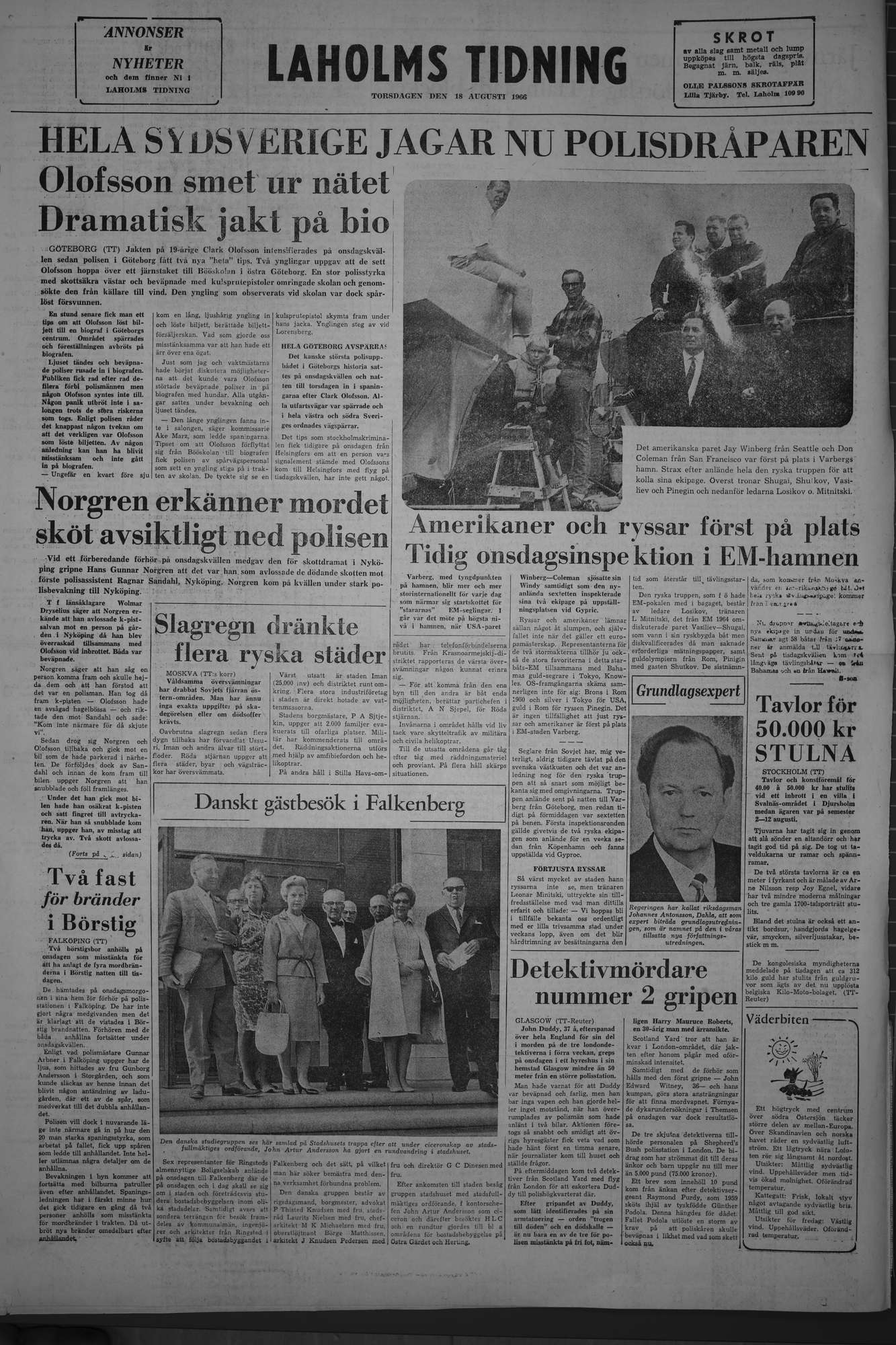 Laholms Tidning Torsdag 18 augusti 1966, sida 8