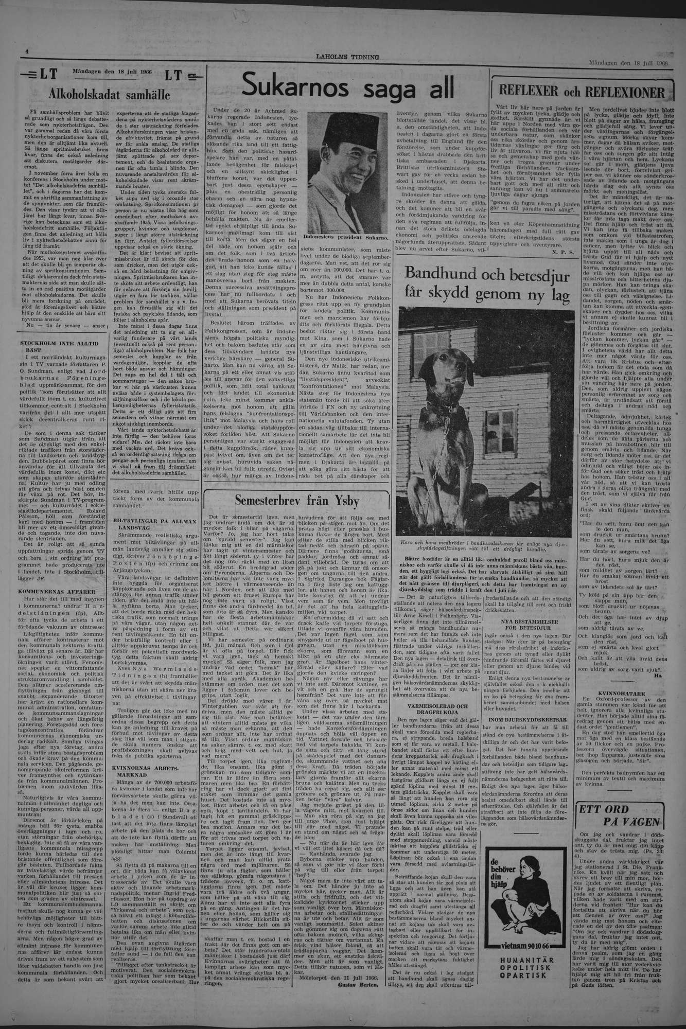 Laholms Tidning Måndag 18 juli 1966, sida 4
