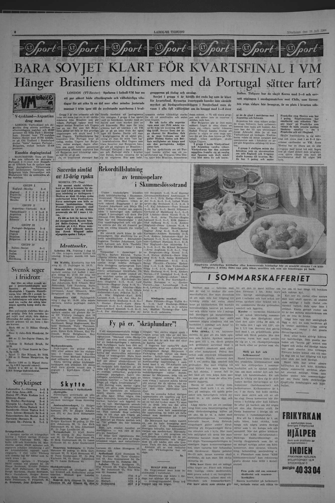 Laholms Tidning Måndag 18 juli 1966, sida 6