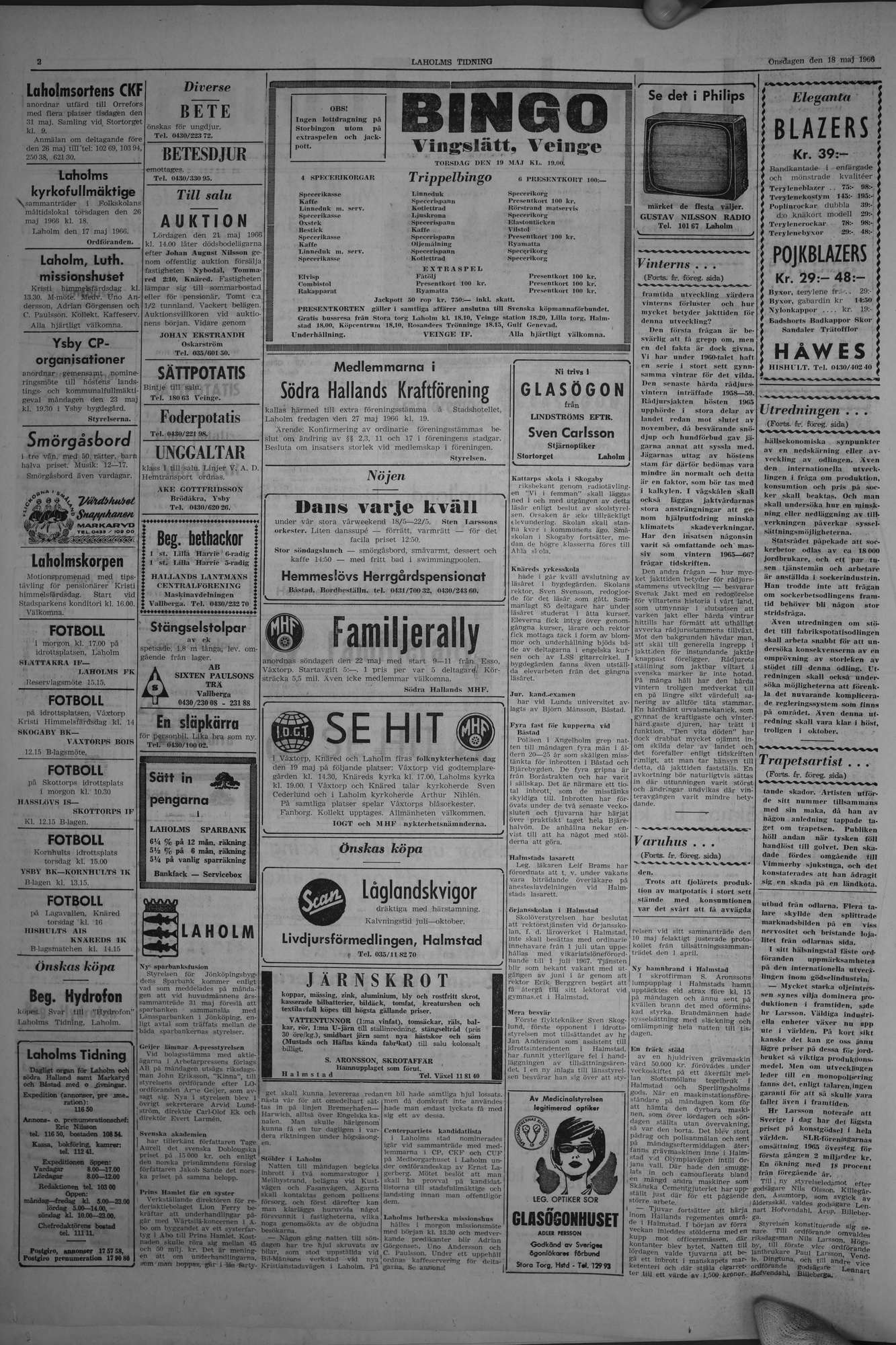 Laholms Tidning Onsdag 18 maj 1966, sida 2