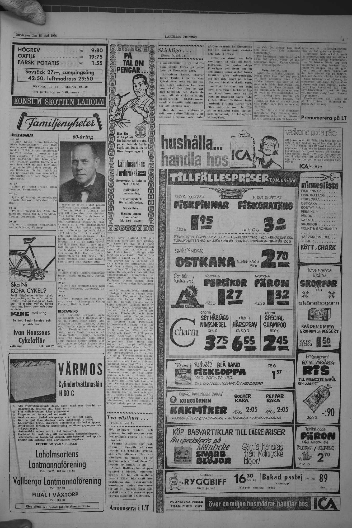 Laholms Tidning Onsdag 18 maj 1966, sida 3