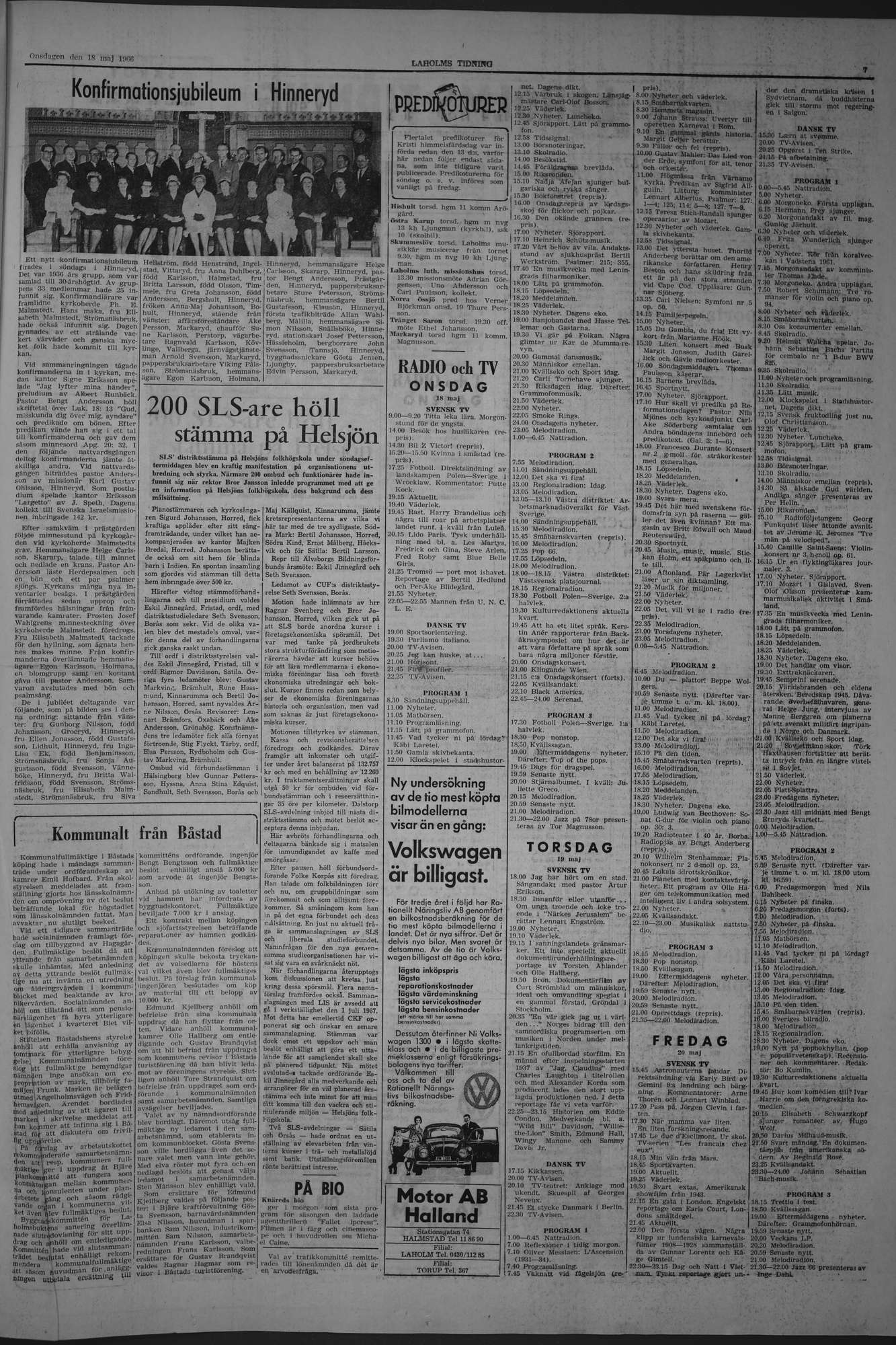 Laholms Tidning Onsdag 18 maj 1966, sida 7